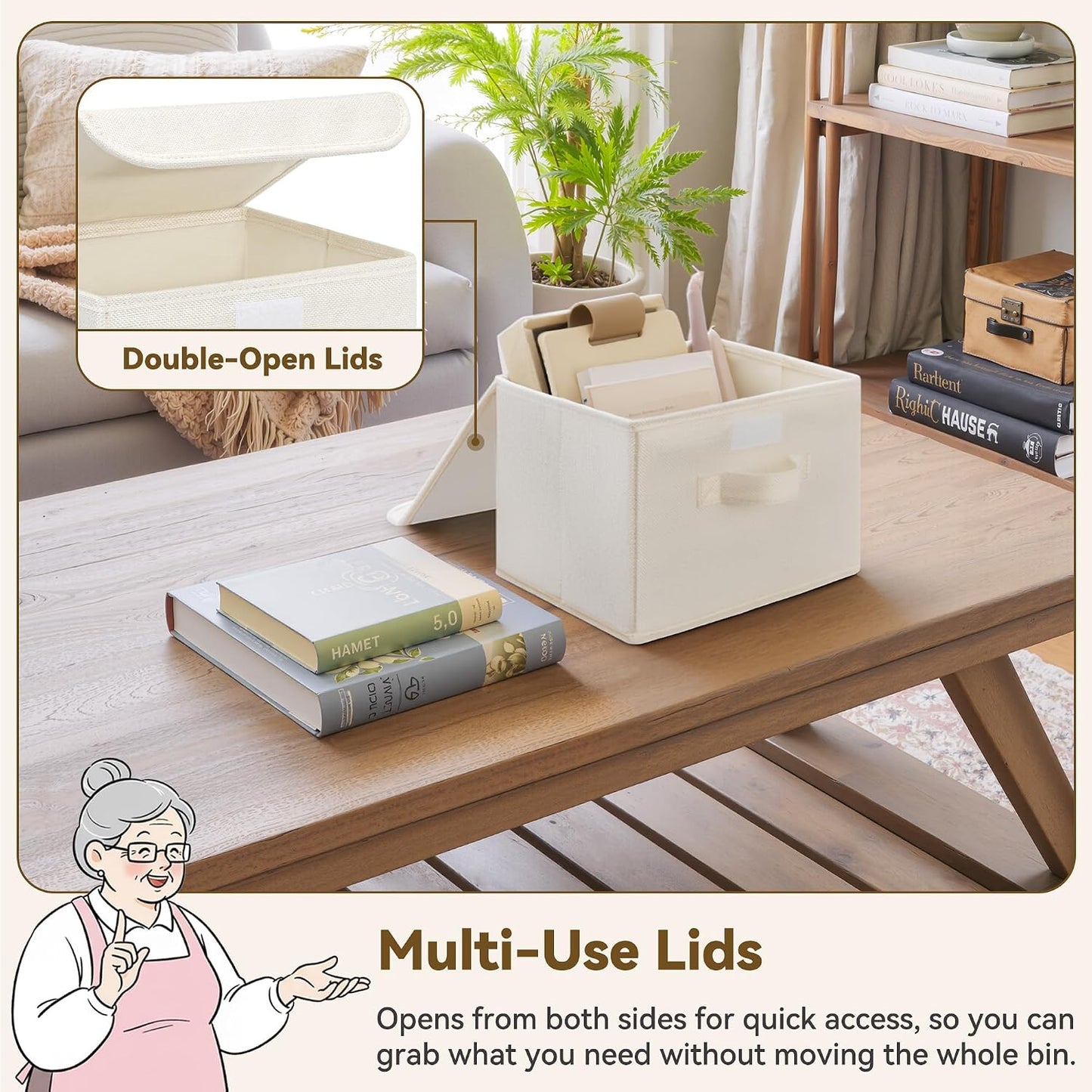 Storage Bins / Storage Boxes / Ivory White / Small / Set of 2