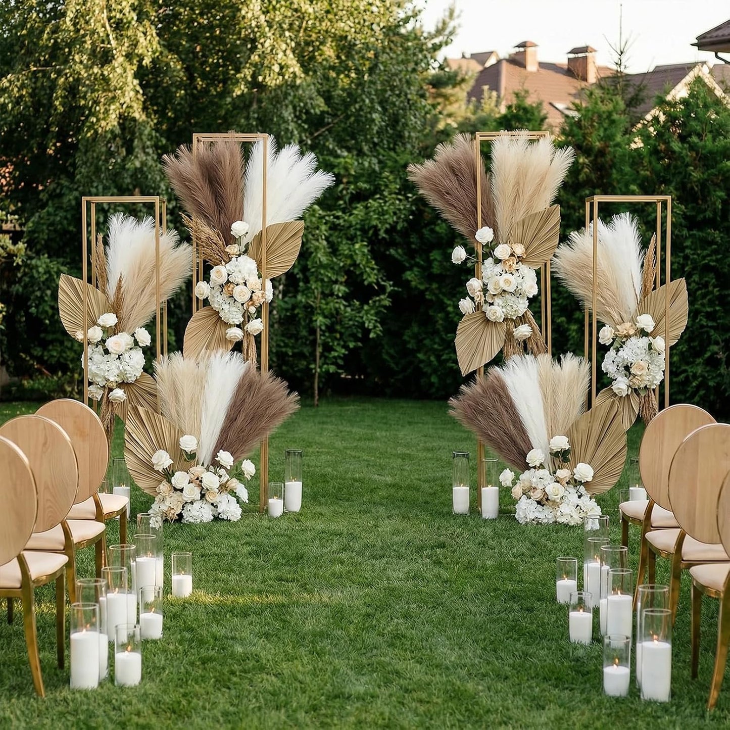 5 Branches / Milk White + Brown + Beige / 17.3 Inch