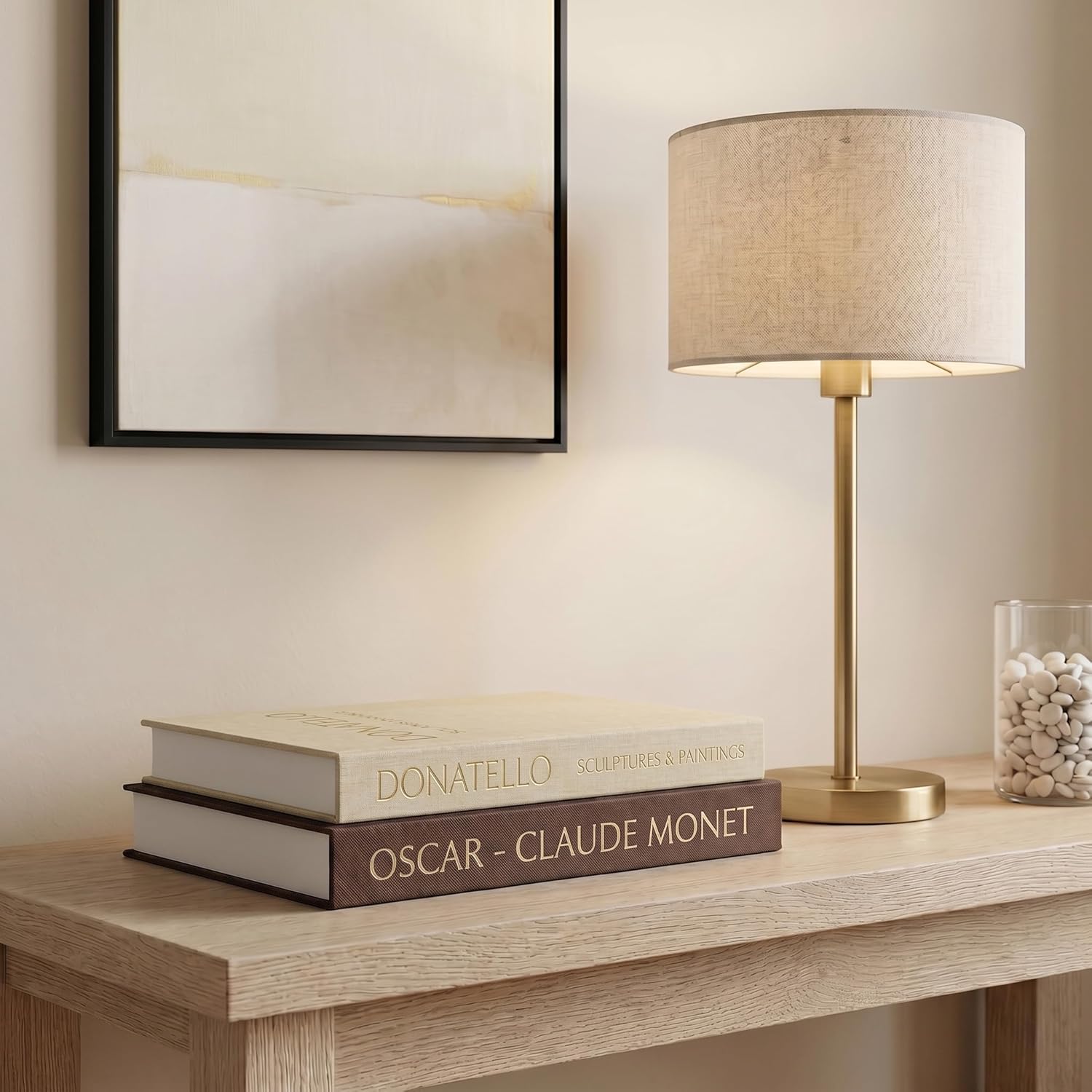 Faux Books for Decoration / Brown - Beige / Set of 2