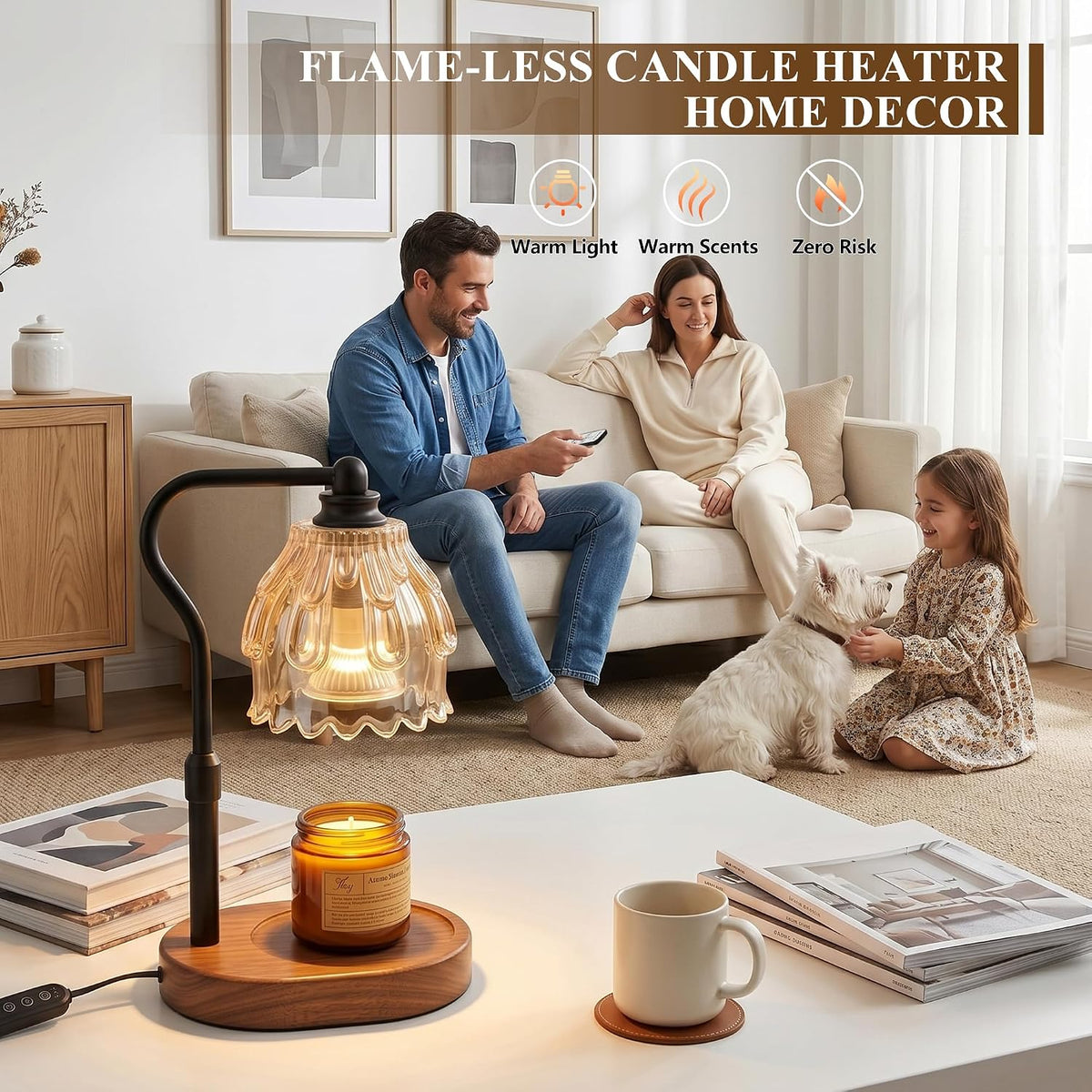 Candle Warmer Lamp with Timer and Wireless Remote Control | Dimmable Candle Warmer for Jar Candles, Mothers Day