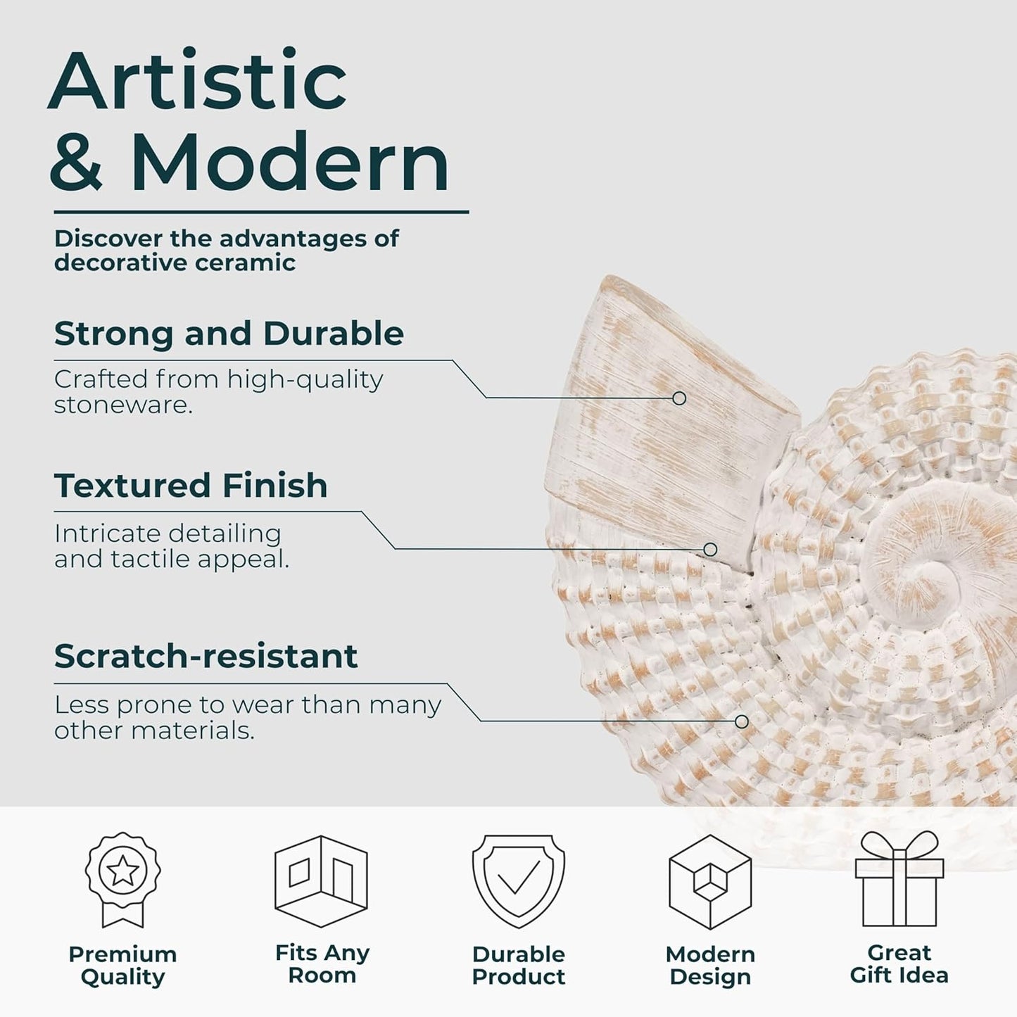 Figurines & Sculptures Home / Coastal Seashell Decorative Figurine