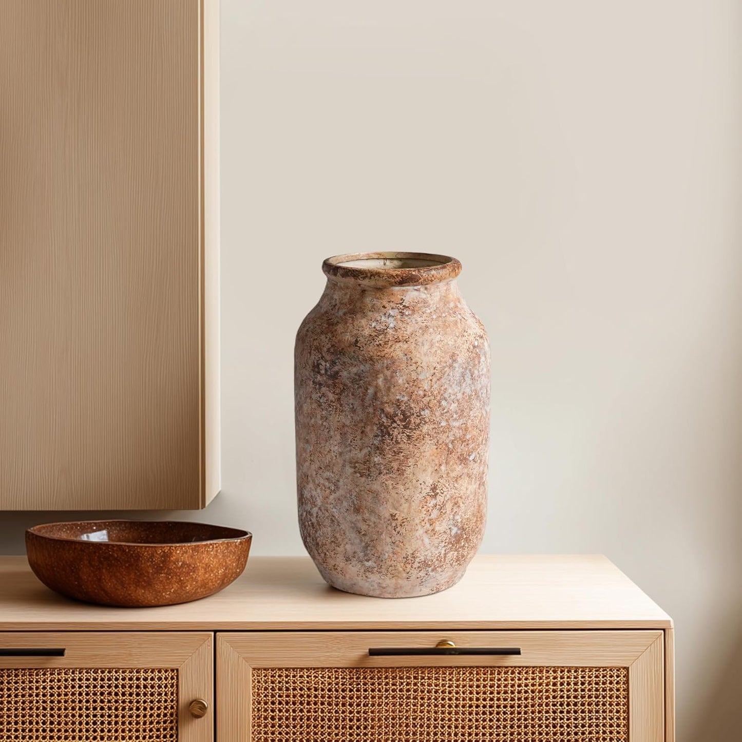 Rustic Terracotta Vase / Orange / 9 Inch