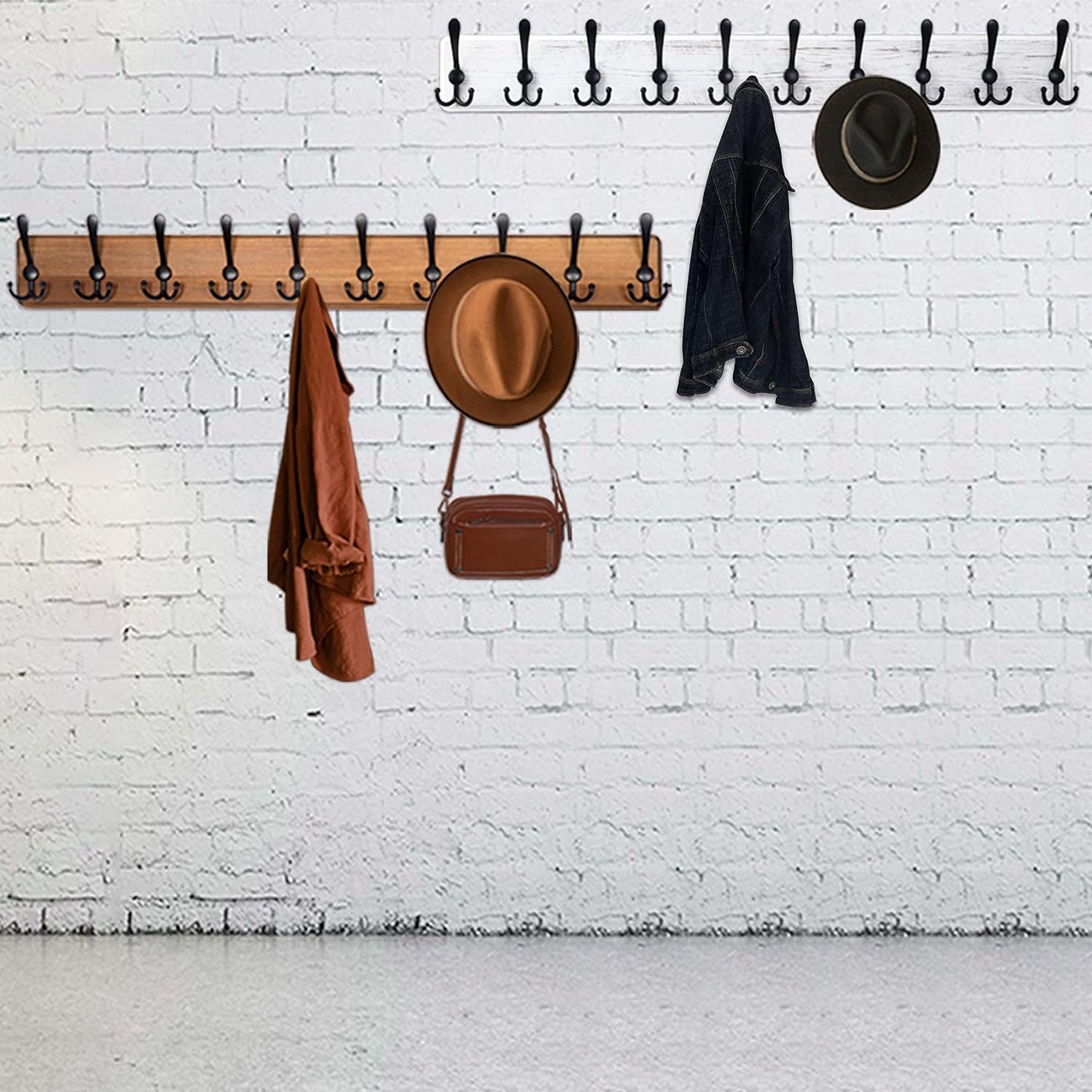 WEBI Coat Rack Wall Mount,38 9/16" Long,10 Hooks,Large Coat Hooks Wall Mounted,Coat Hanger Wall,Farmhouse Wood Hook