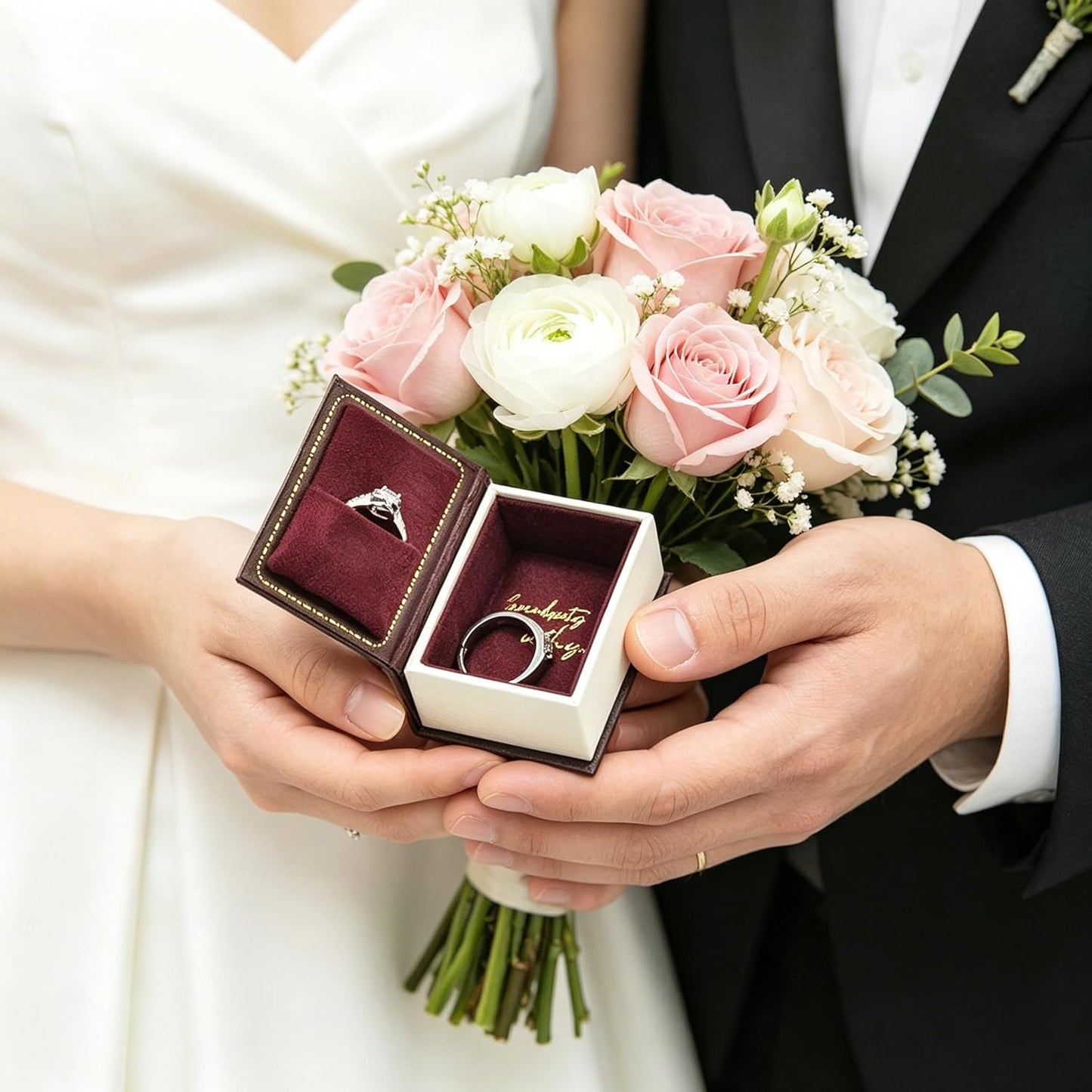 Book Shaped Ring Box / Brown-book