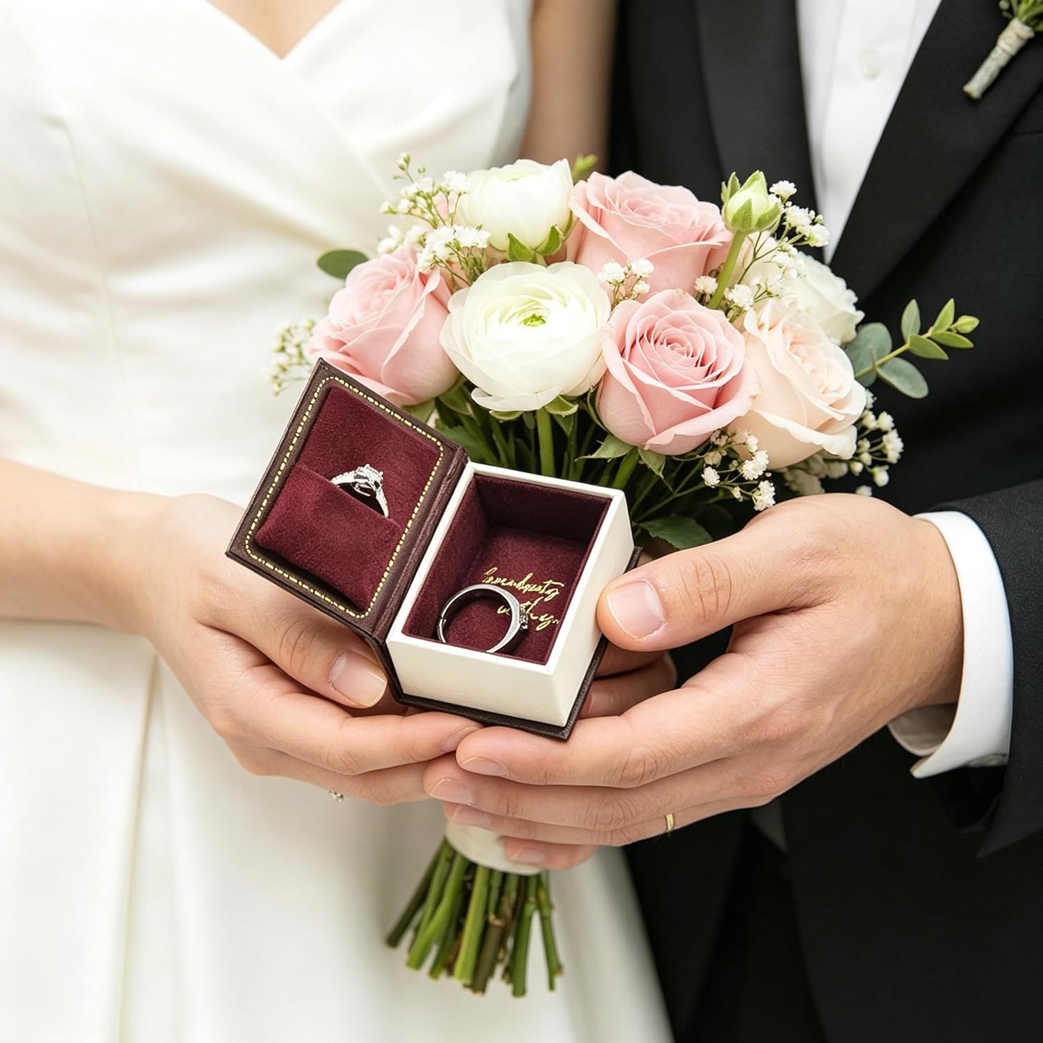 Book Shaped Ring Box / Brown-book