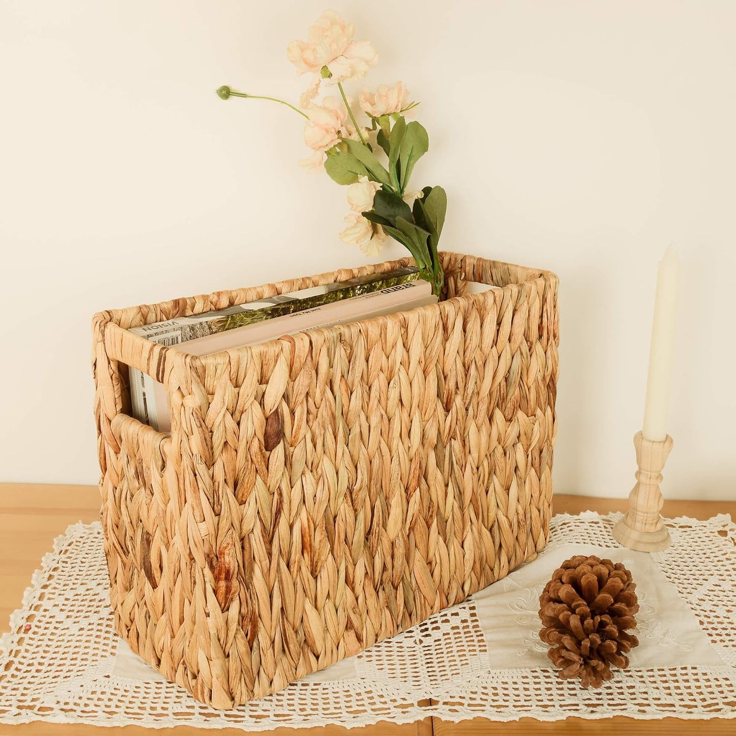 Storageworks Magazine Basket, Wicker Magazine Holder, Book Basket,Meidum | Magazine Holder Bathroom, Mail Baskets for