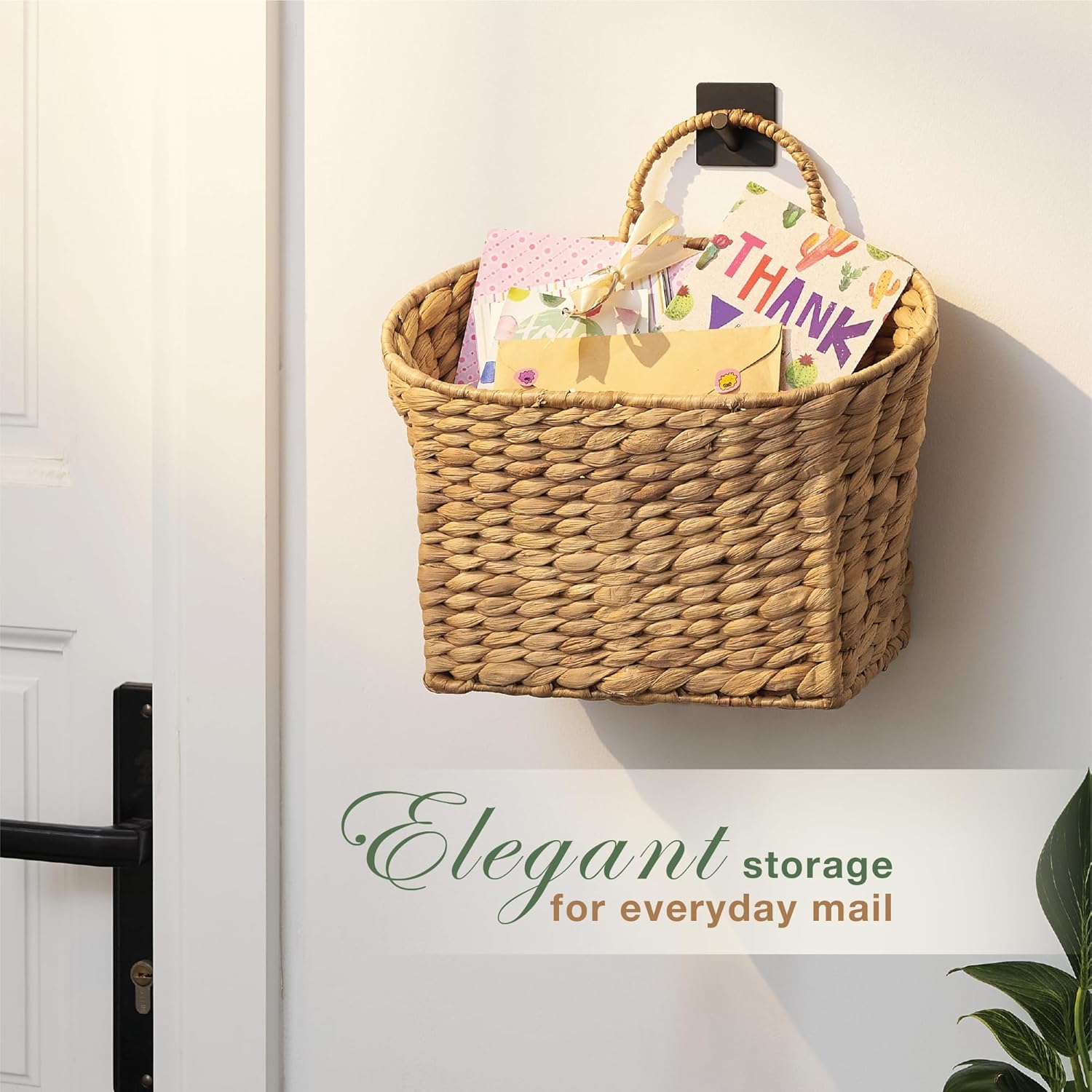 Woven Wall Baskets for Storage / Natural Water Hyacinth / Set of 2