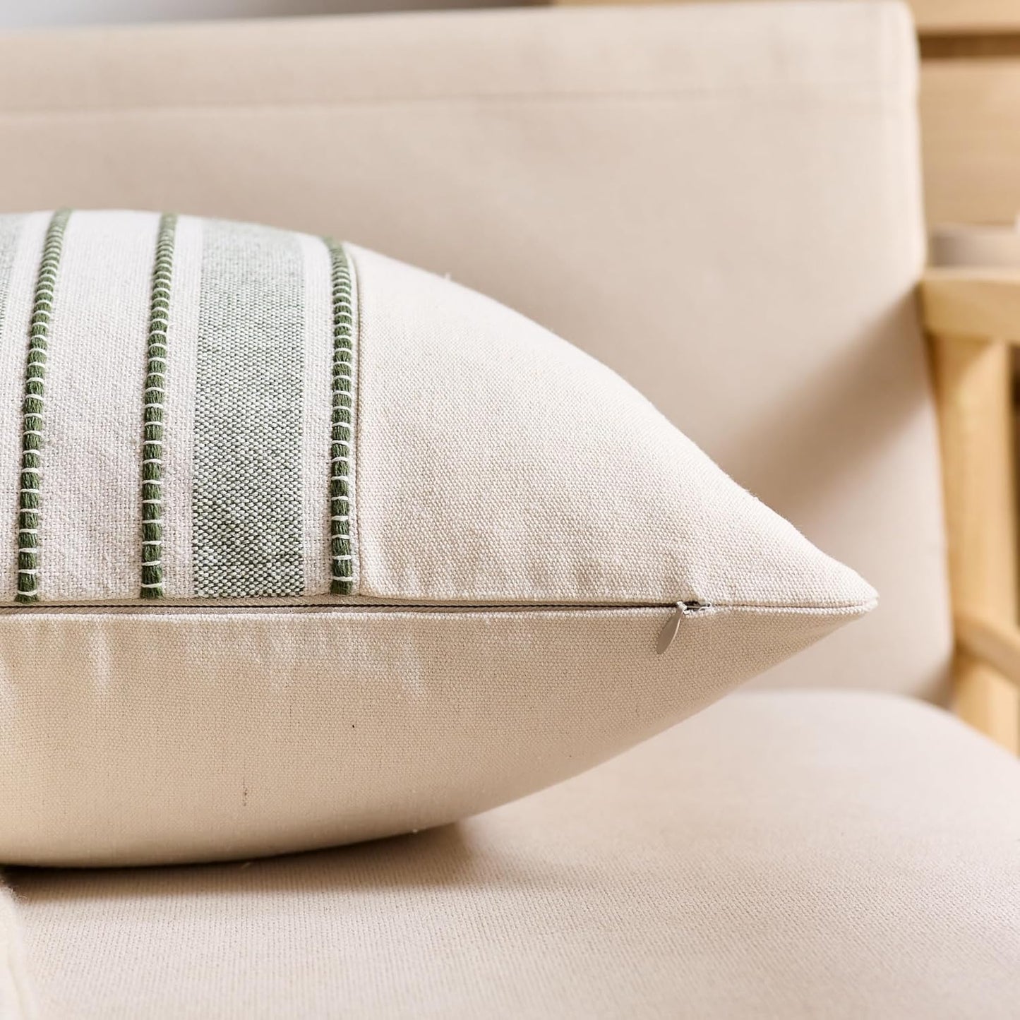 Boho Decorative Cushion Covers / 18 x 18 / Style 1- Olive Green / Set of 2