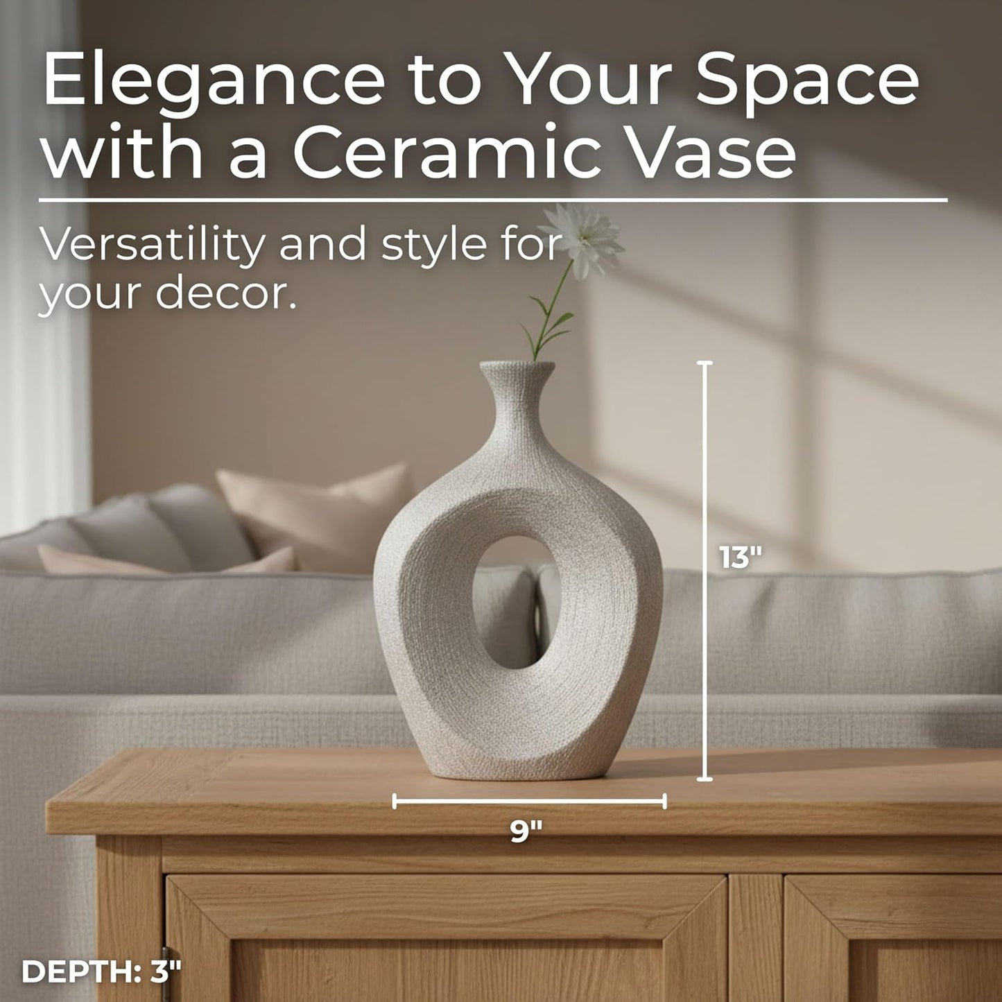 Glam Ceramic Vase / Silver