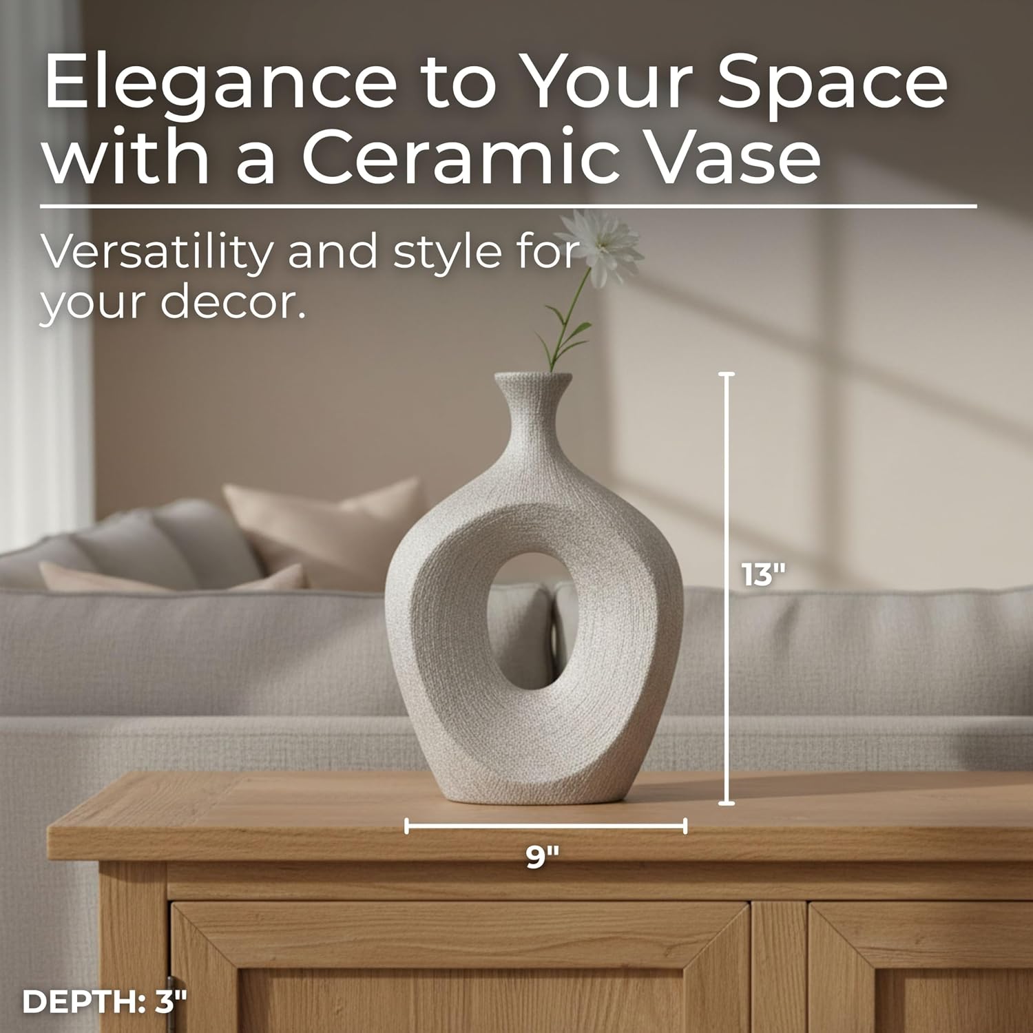 Glam Ceramic Vase / Silver