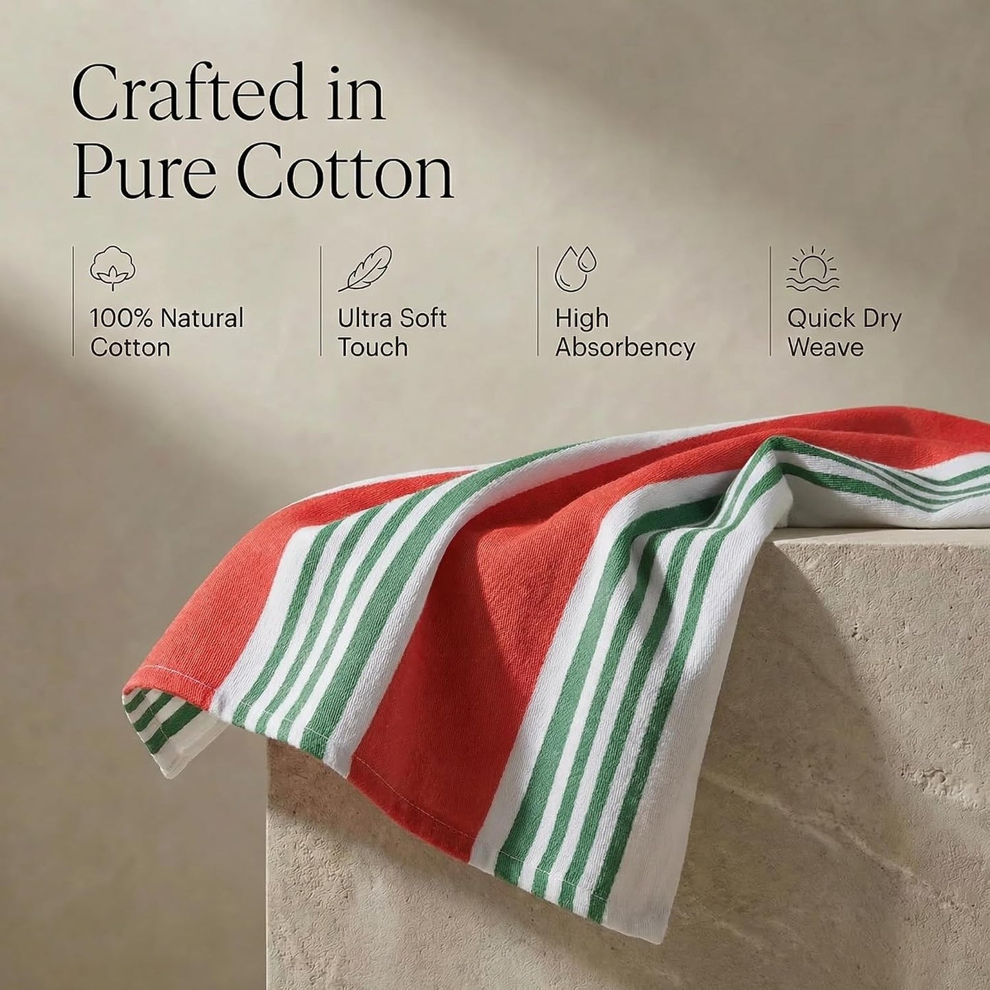 Urban Villa Kitchen Towels Cotton Dish Towels 20”x30” (Set of 6) Christmas
