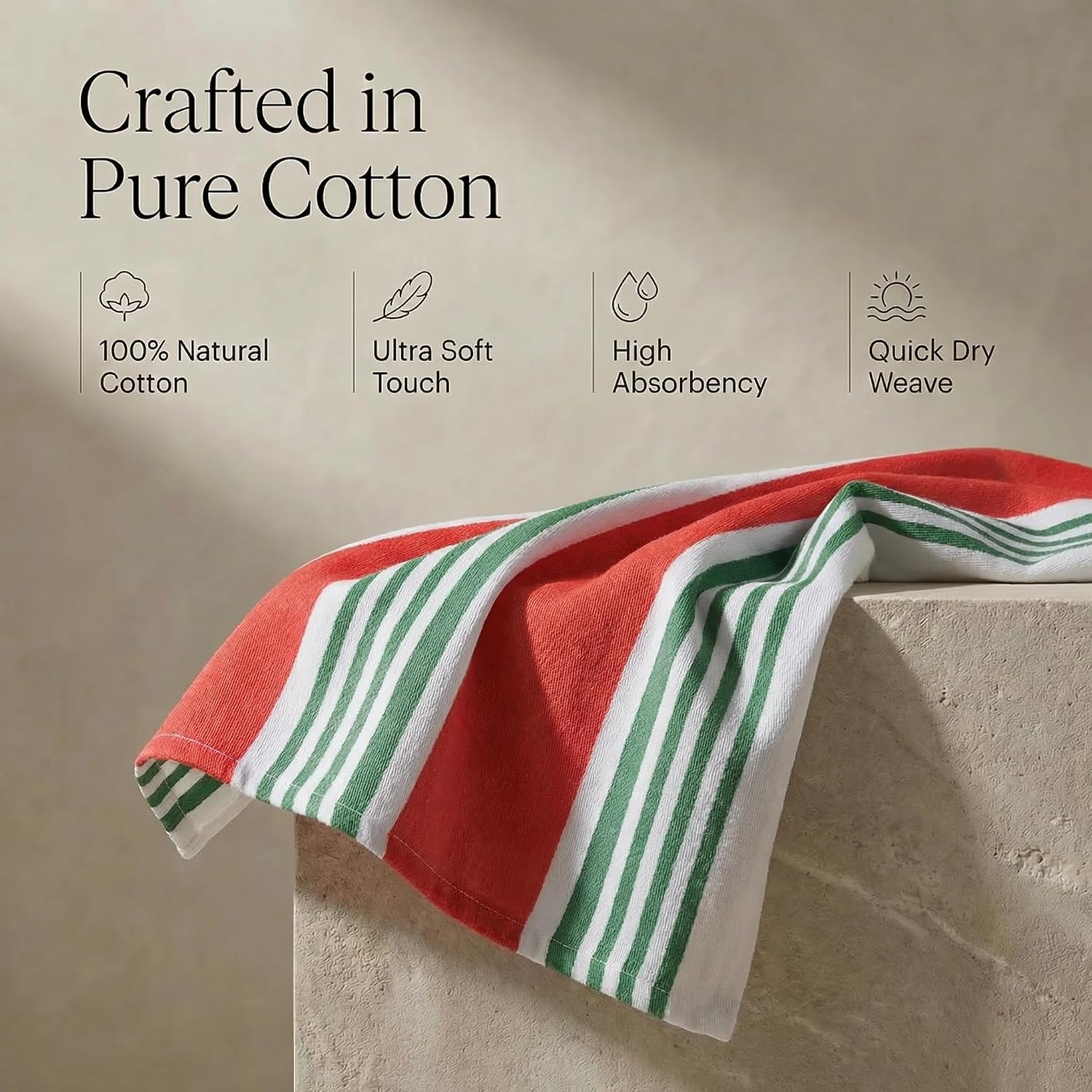Urban Villa Kitchen Towels Cotton Dish Towels 20”x30” (Set of 6) Christmas