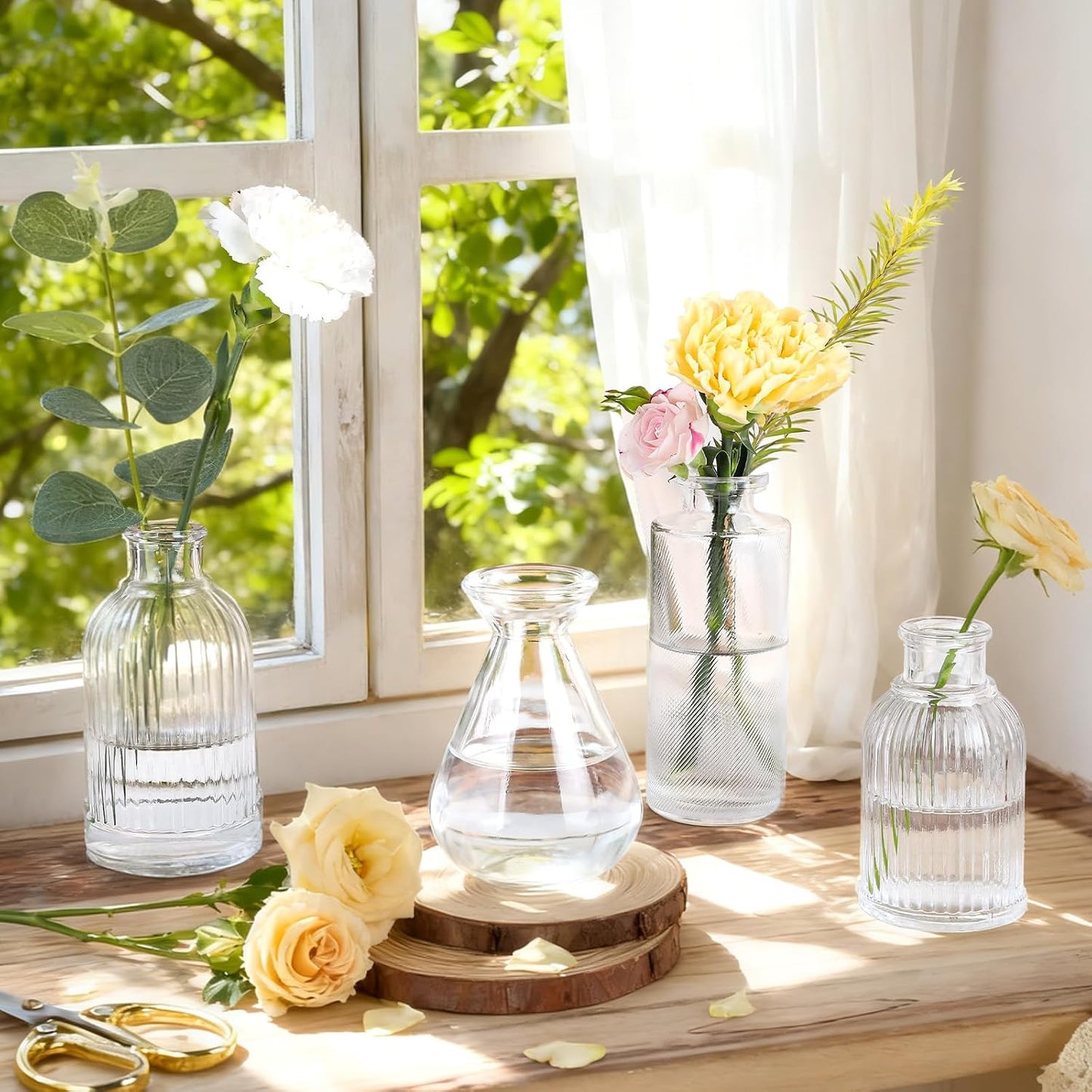Clear Glass Bud Vases / Standard-clear / Set of 36