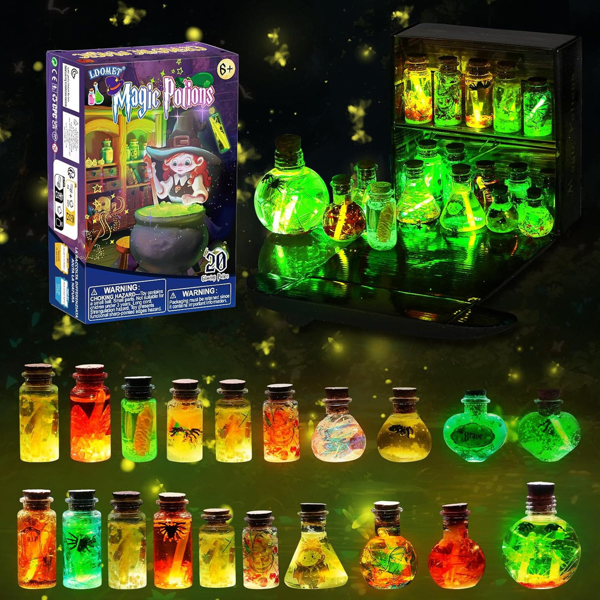 LDomet Fairy Magic Potion Kit for Kids, 20 Potion Bottles, Ages 6-12