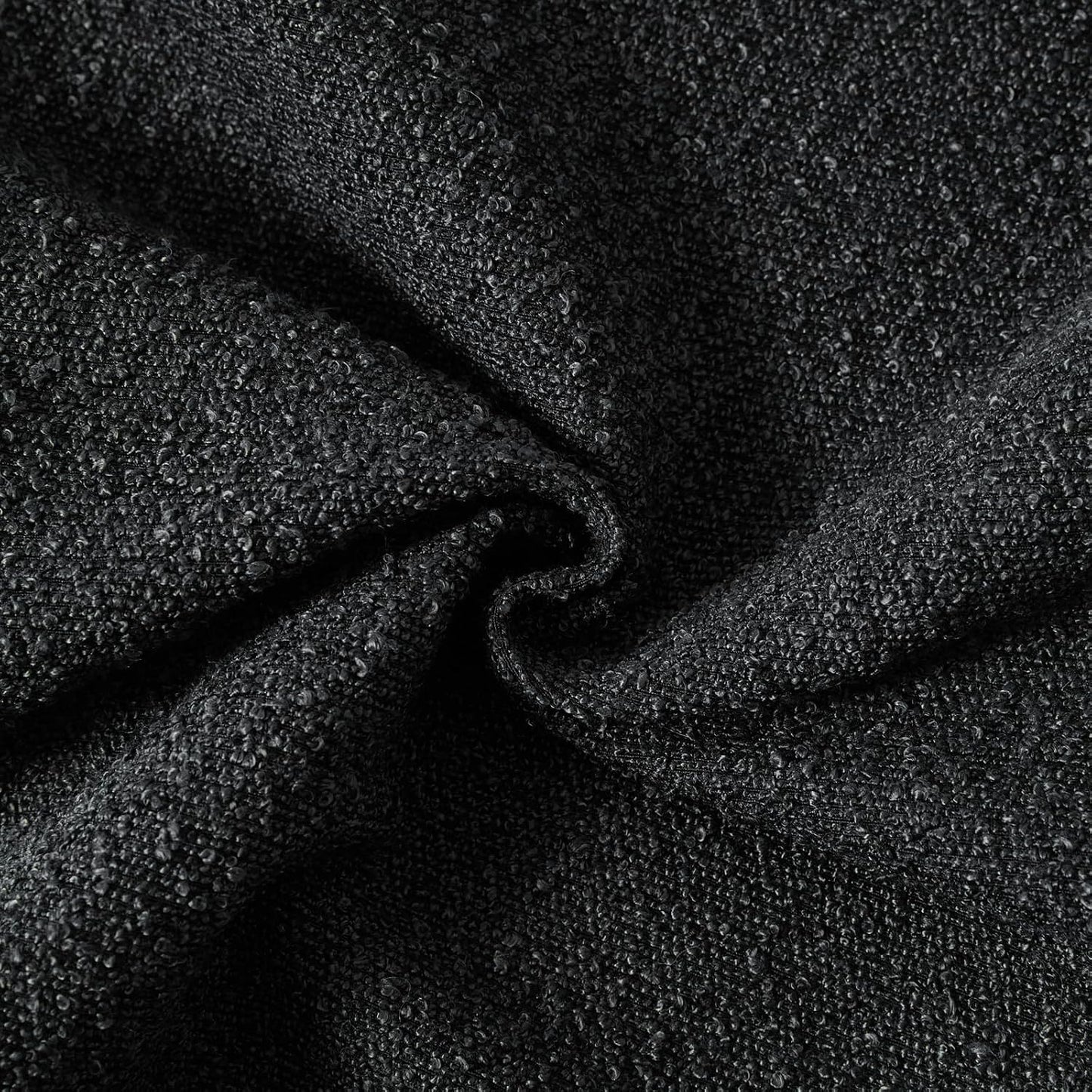 Boucle Lumbar Pillow Covers / Black / 20 x 12 / Set of 2