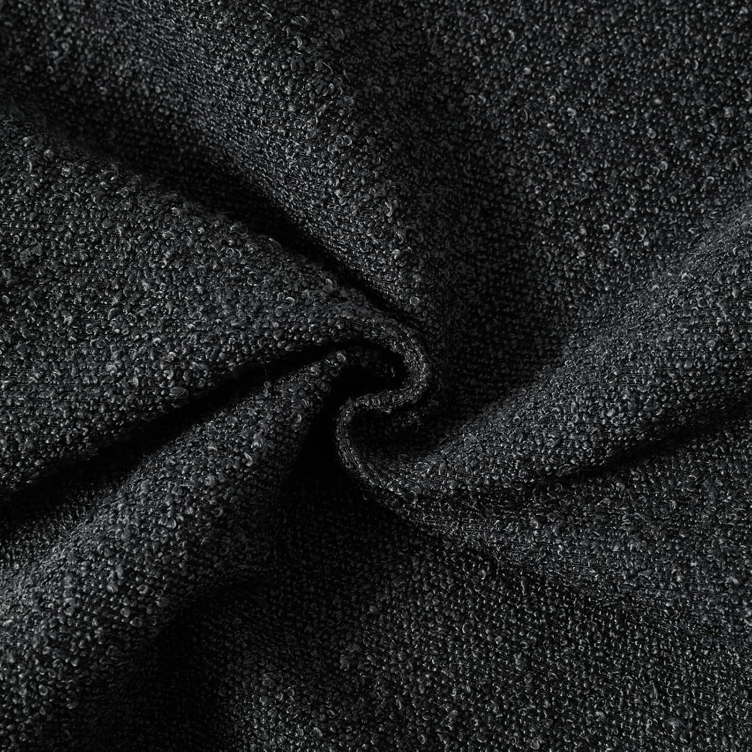 Boucle Lumbar Pillow Covers / Black / 20 x 12 / Set of 2