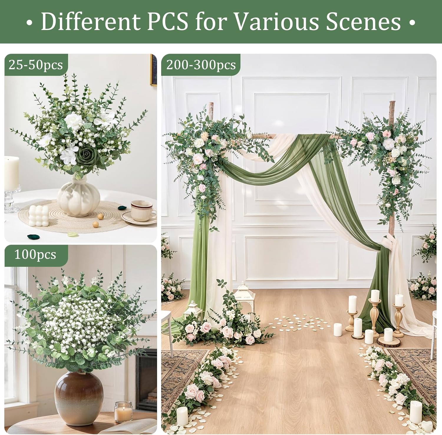 Babys Breath Artificial Flowers Bulk / Set of 100
