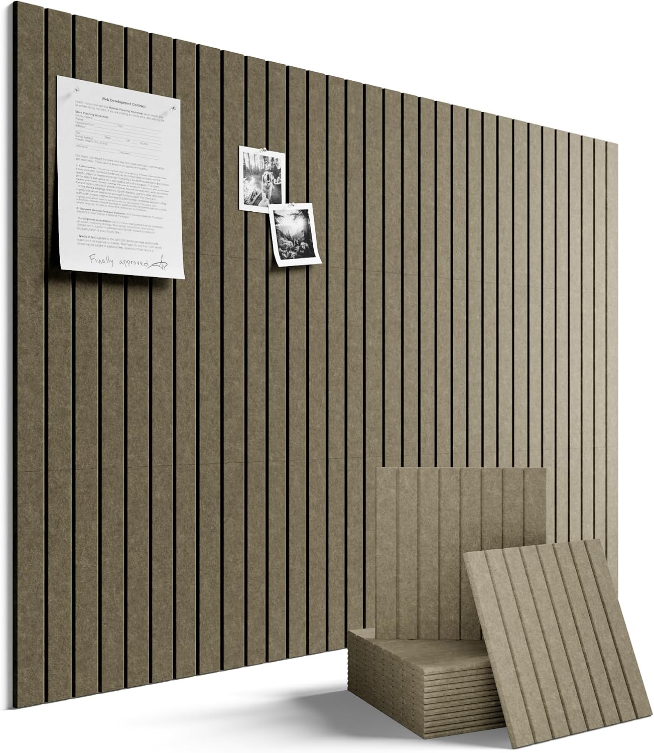 Fluxynara 48" x 36" Large Felt Bulletin Board, Earth Brown