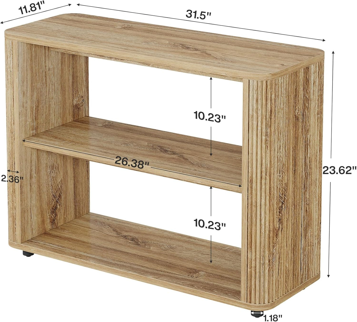 Storage Shelves / 3-Tier End Table / Natural