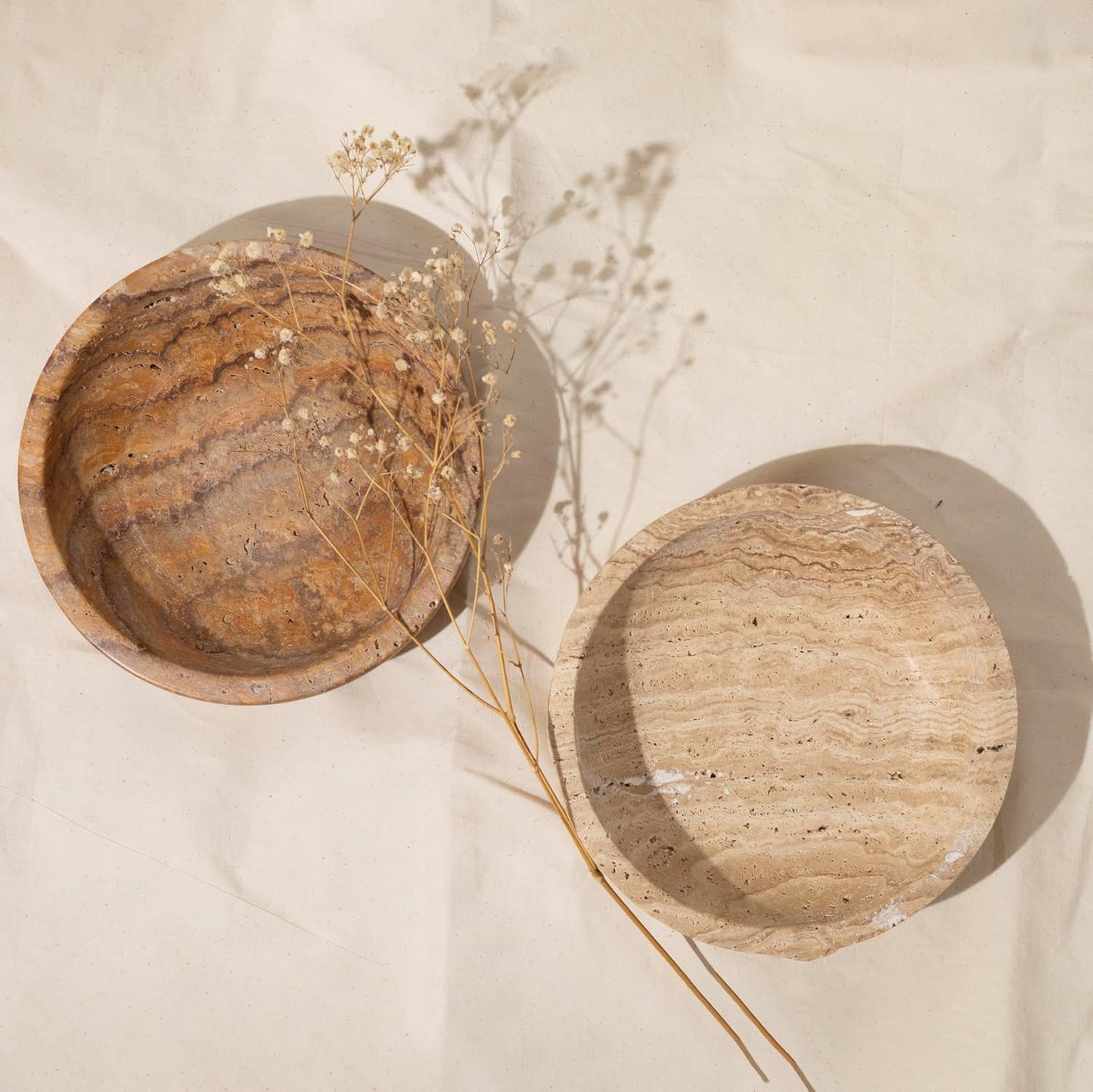 Travertine Decorative Bowls / Brown