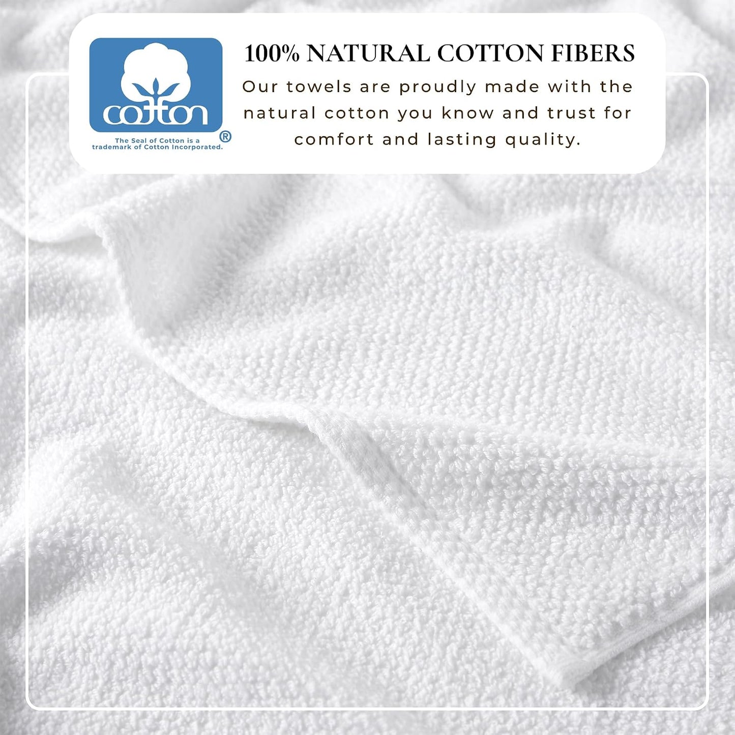 Great Bay Home 100% Cotton 6 Piece Towel Set - Absorbent, Quick-Drying, Durable Bath Towels for Bathroom Decor