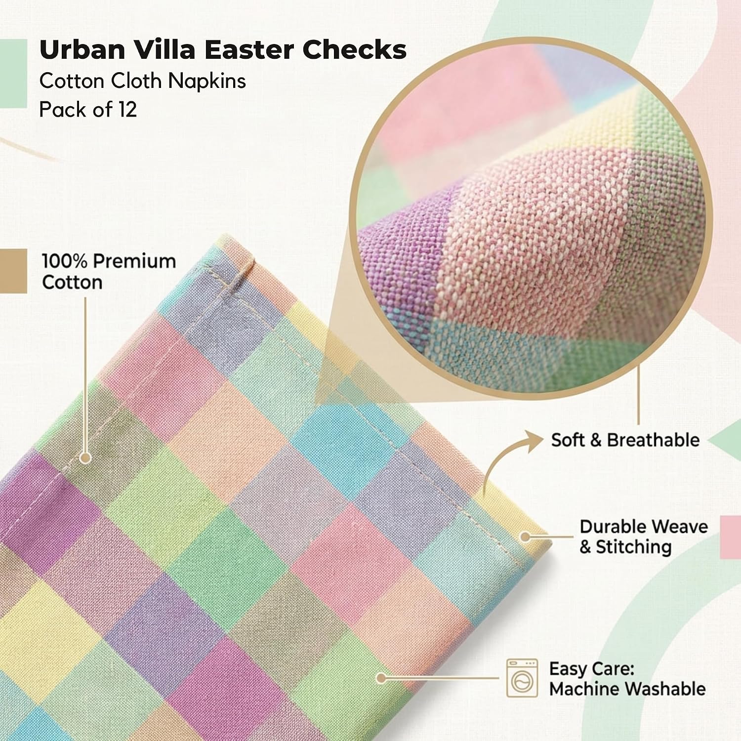 Urban Villa Cloth Napkins Cotton 20x20 (Set of 12) Lagyp