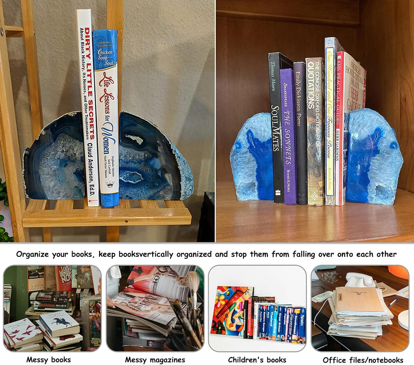 Decorative Book Ends / 2-3 Pounds / Blue