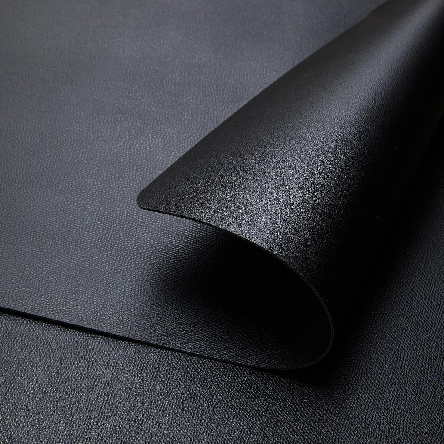 DOLOPL Black Placemats Set of 6, Faux Leather Place Mats, Modern Dining | Leather-look,Wipeable & Washable, Heat