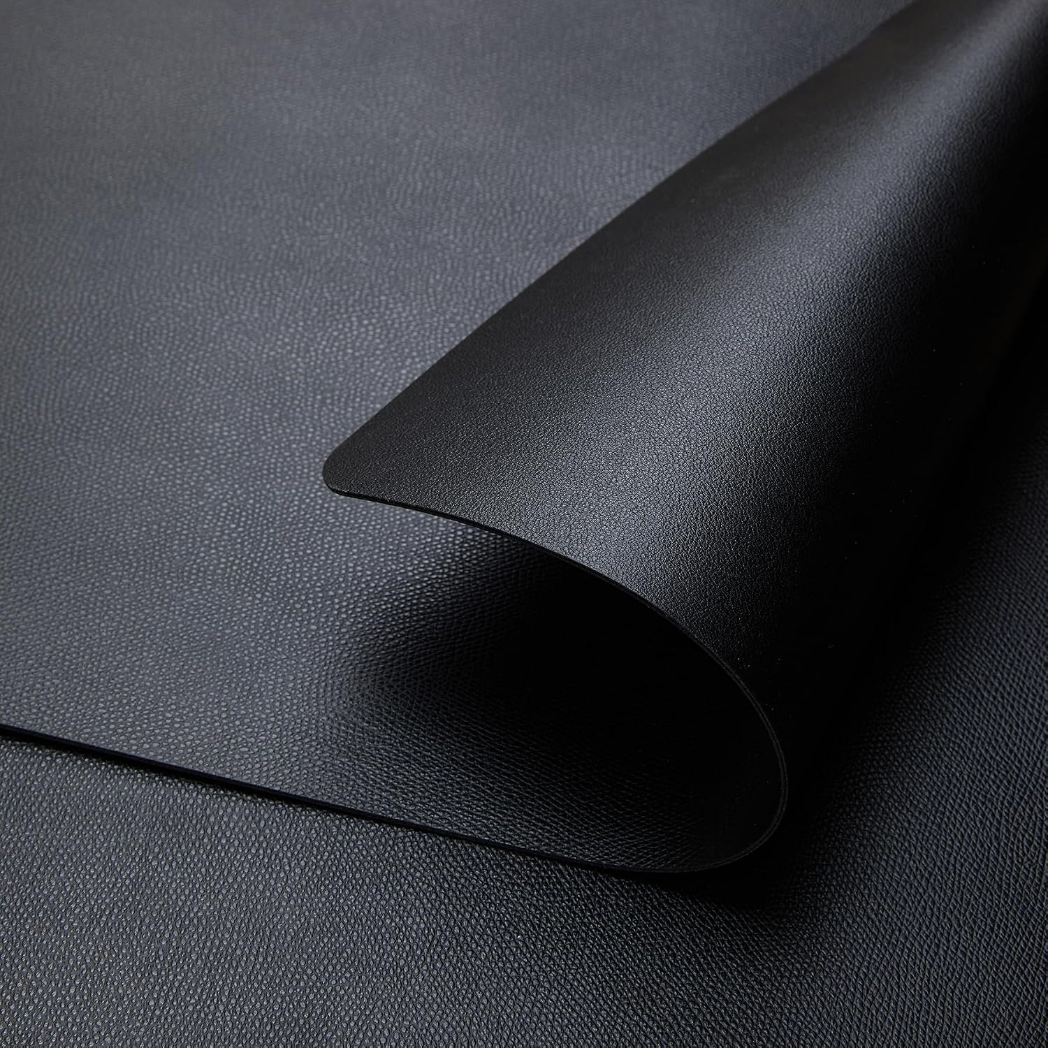 DOLOPL Black Placemats Set of 6, Faux Leather Place Mats, Modern Dining | Leather-look,Wipeable & Washable, Heat