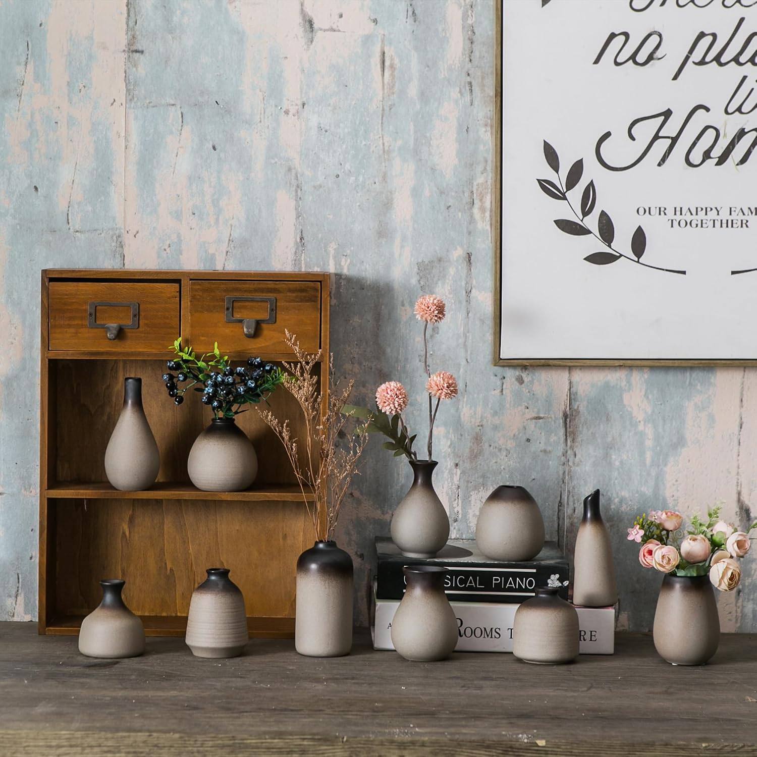Rustic Bud Vase / Rust / Set of 11