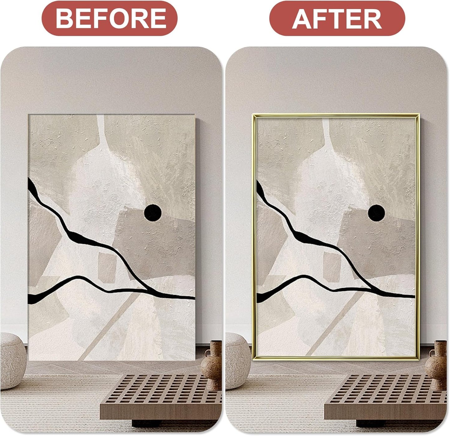 Tile Edge / Peel and Stick Finish Molding Trim / 196.8"L x 0.79"W / Matte Gold / 196.8 x 0.79