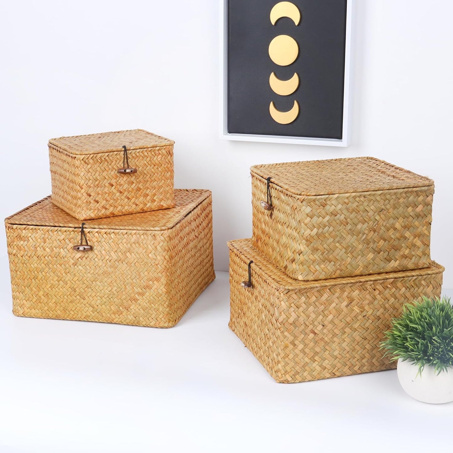 Wicker Shelf Baskets / Small / Natural