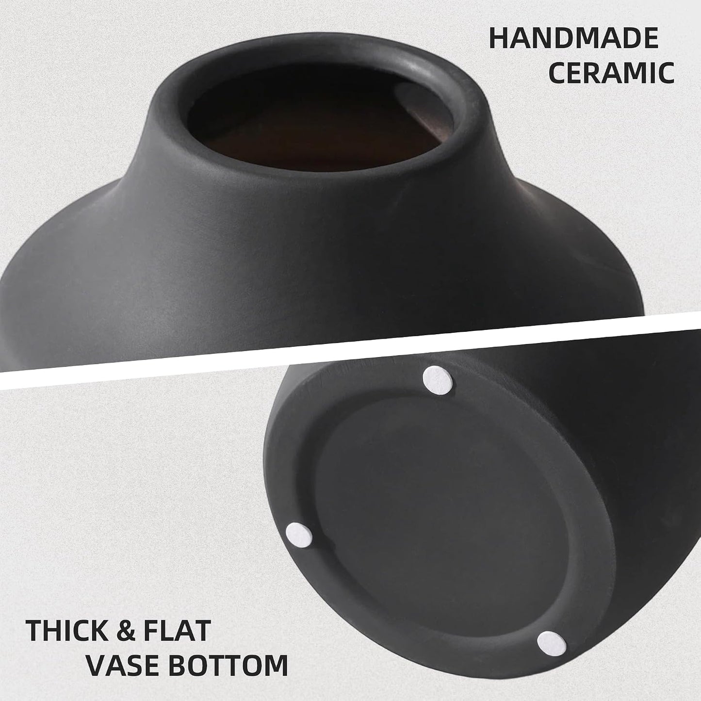 Black Ceramic Flower Vase / 5.3inch Black / 5.3 Inch