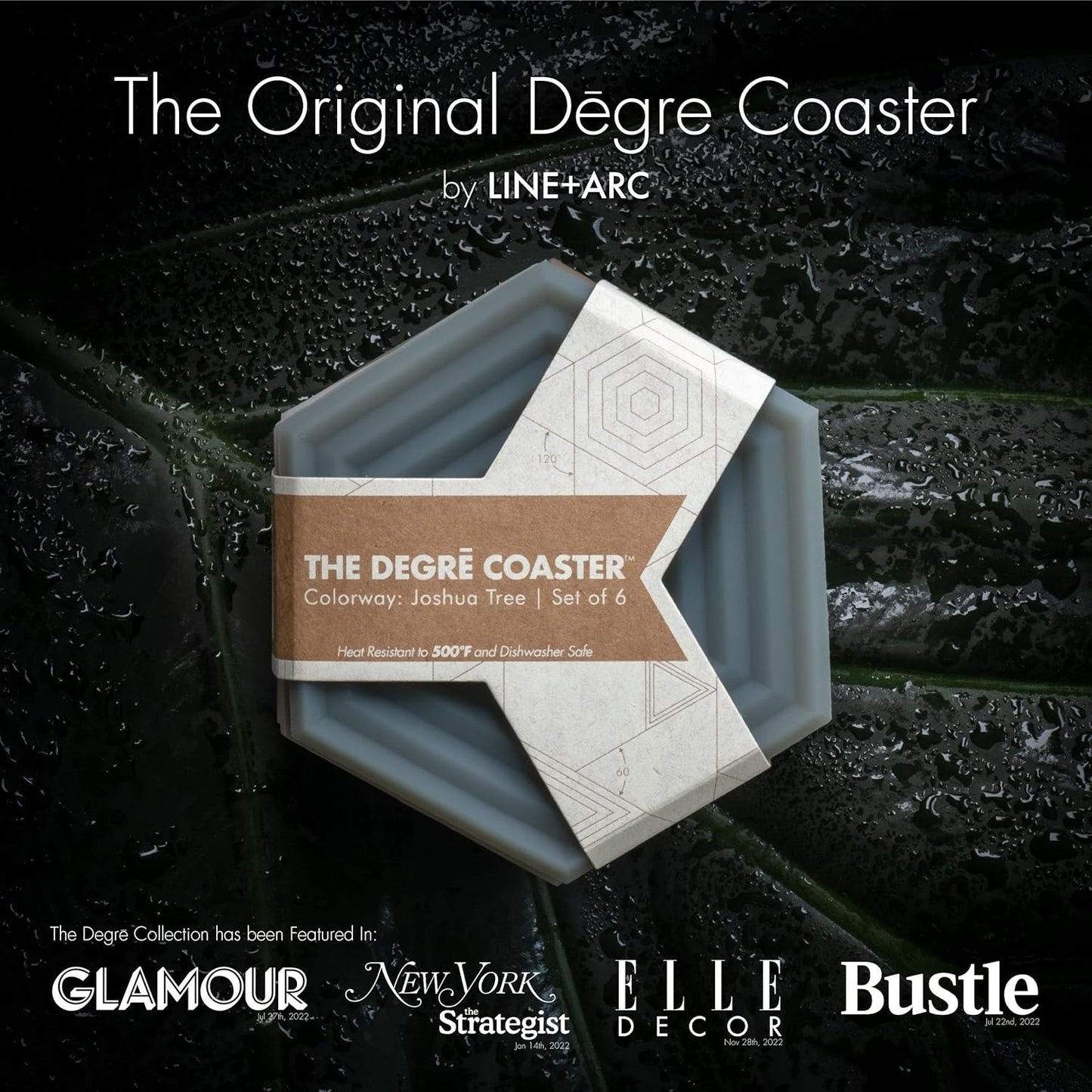 Extra Thick Silicone Coasters . Waterproof Anti-Stain Dishwasher-Safe / Indigo Wash