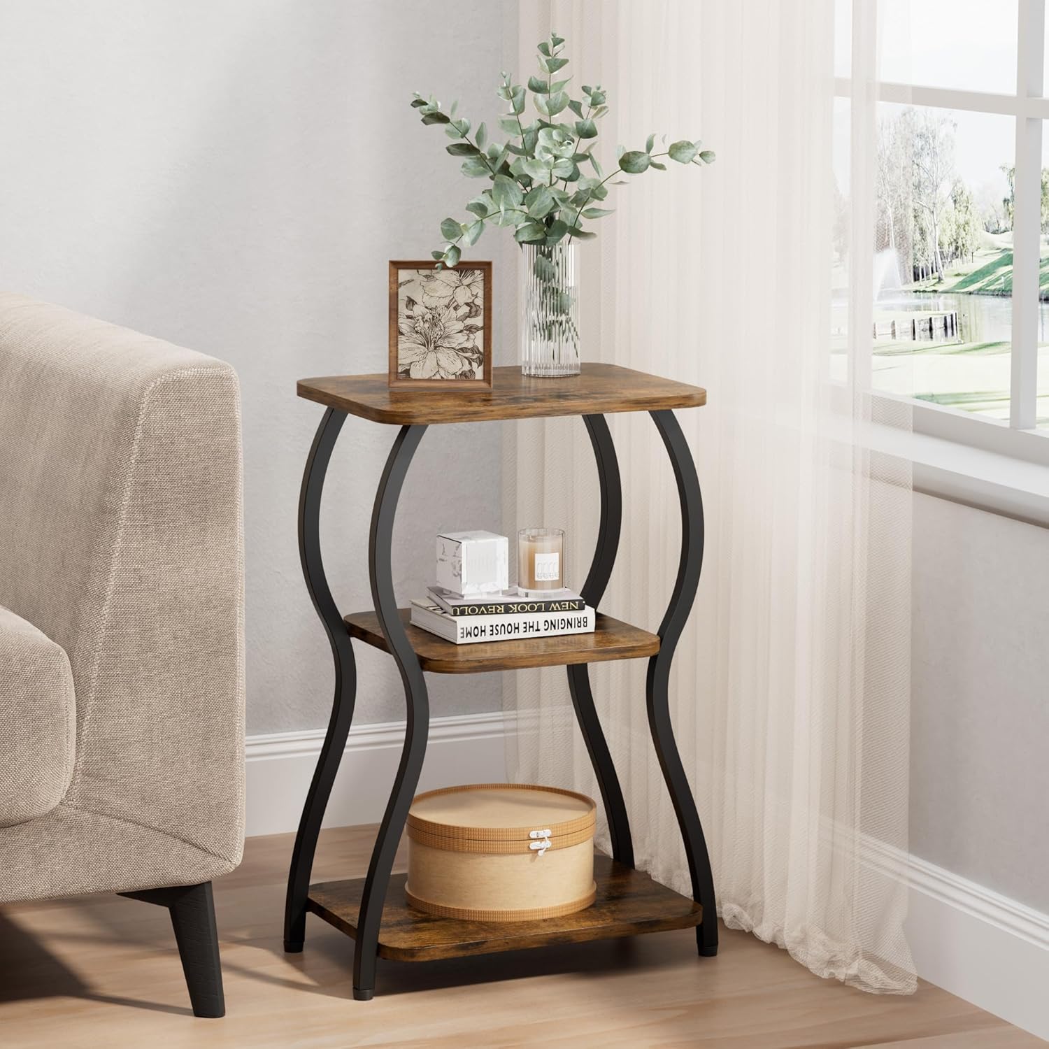 Small End Table for Small Spaces / Rustic Brown
