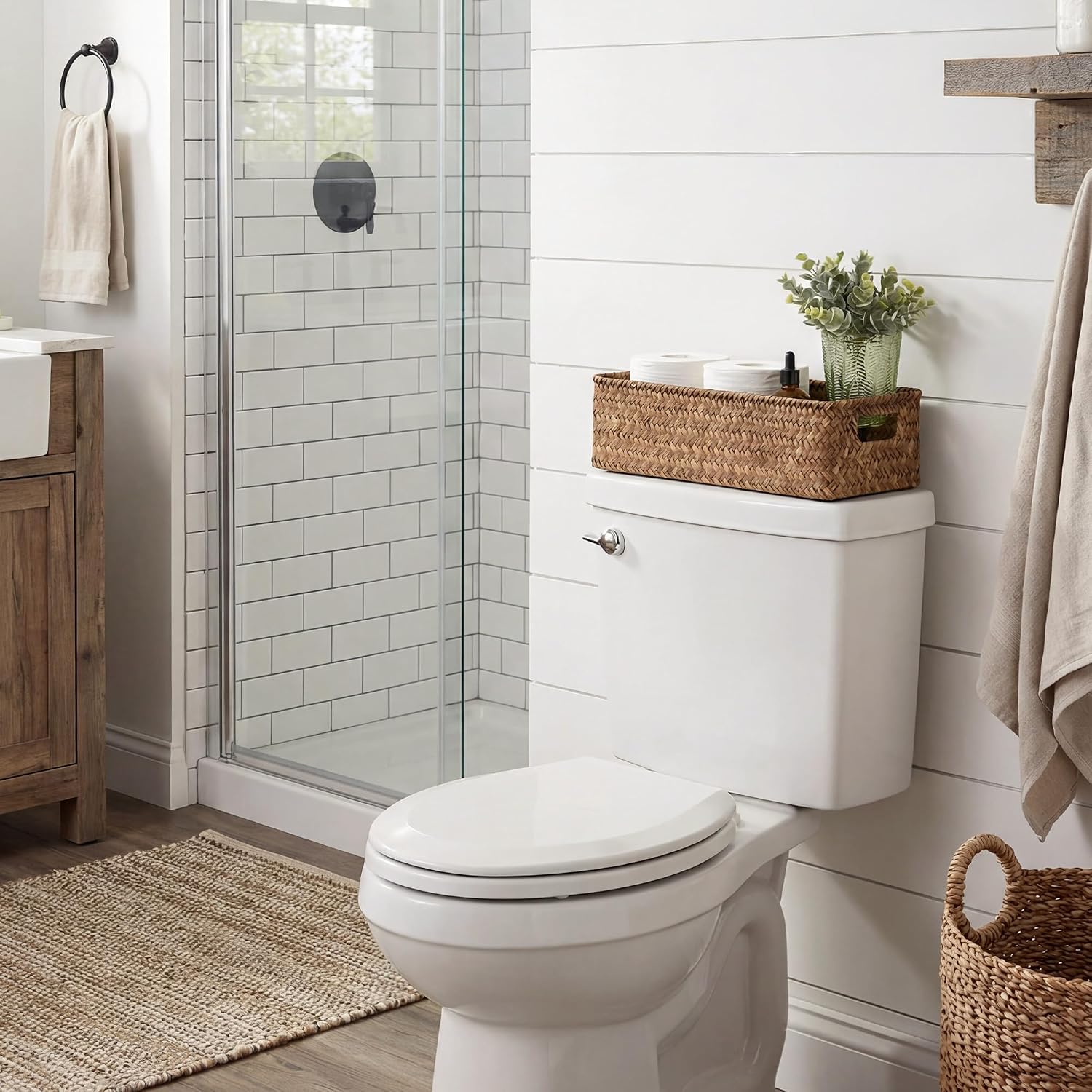 Seagrass Bathroom Basket Organizer and Storage / Brown
