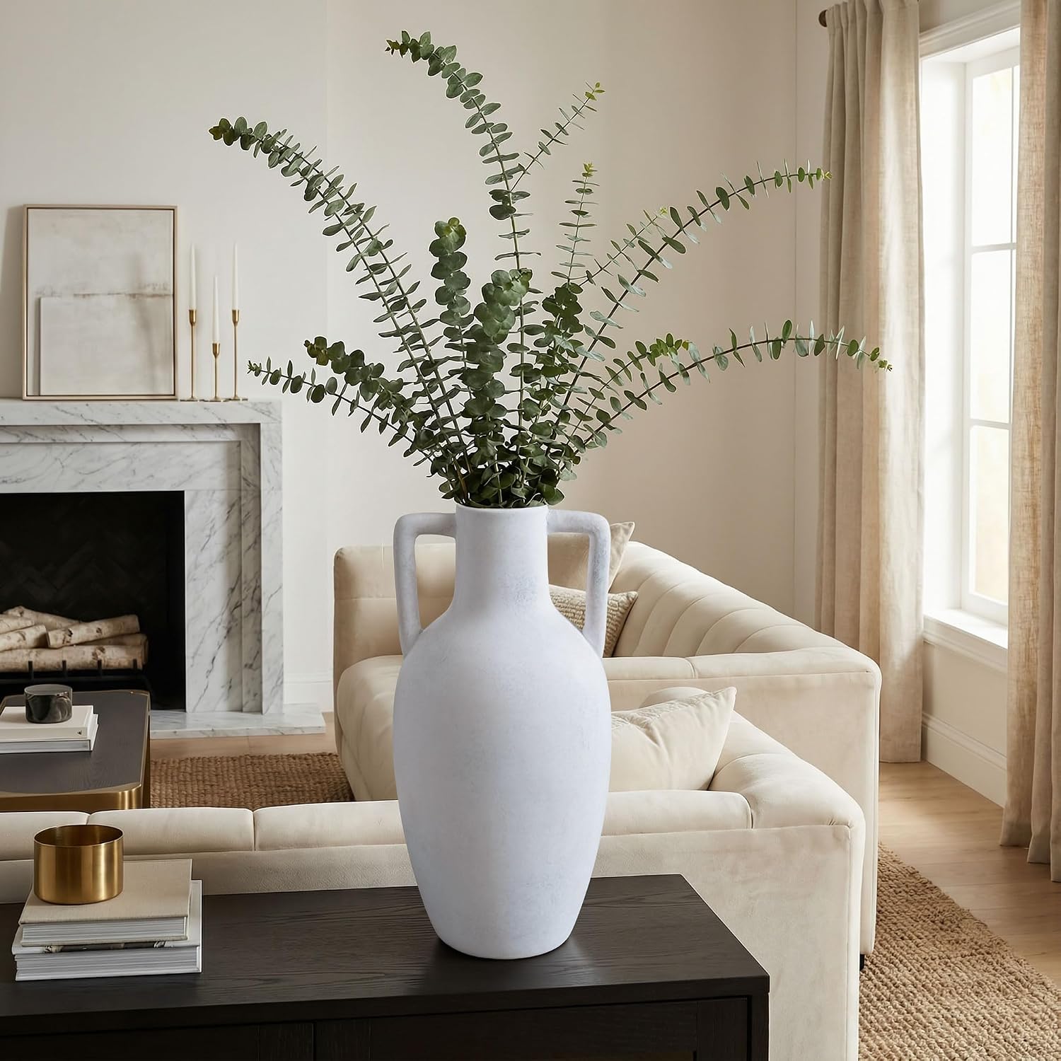 Ceramic Flower Vase / 12.8 In - White / 12.8 Inch