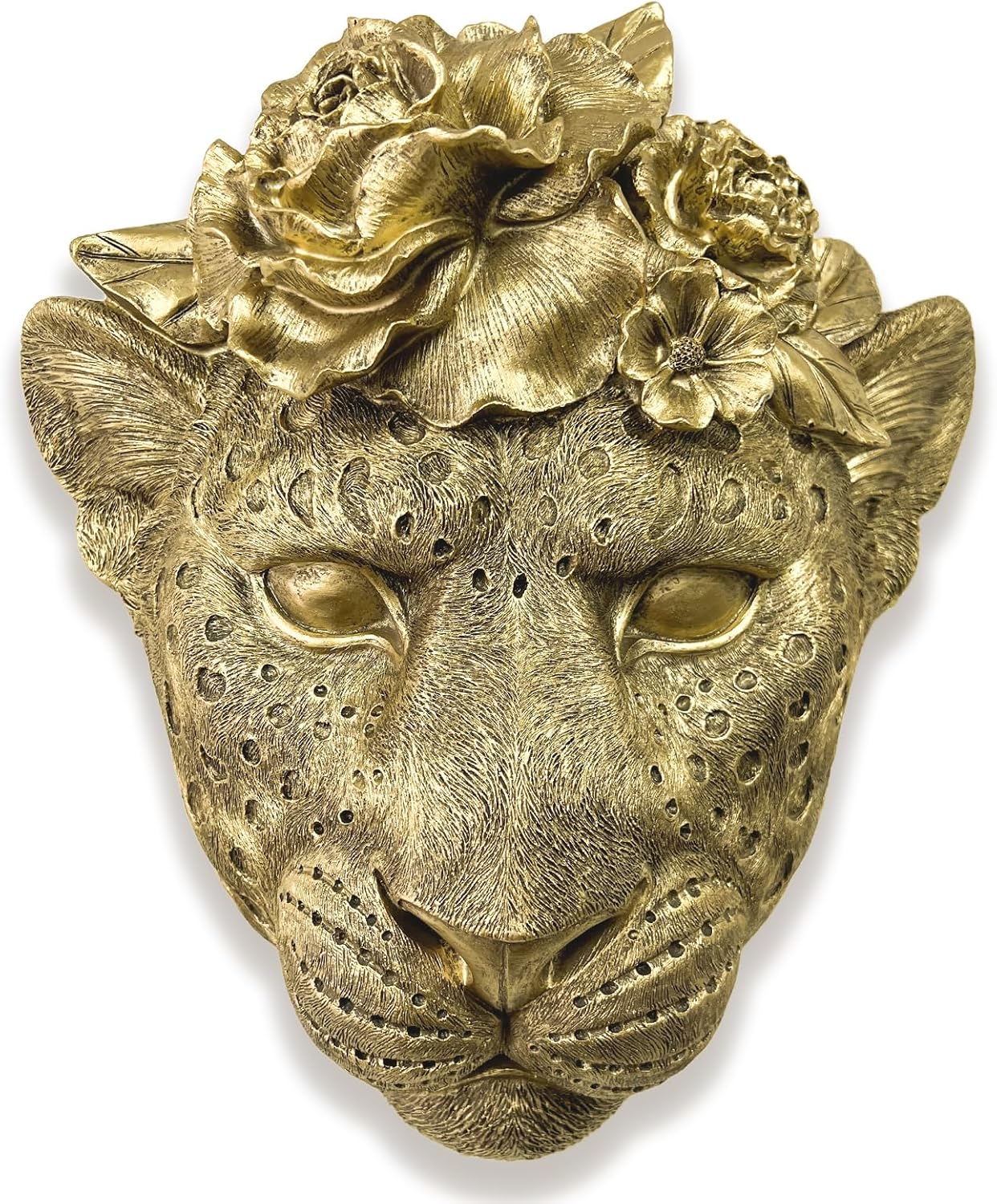 Animal Heads Sculptures Wall Art / Copper / Leopard / Gold