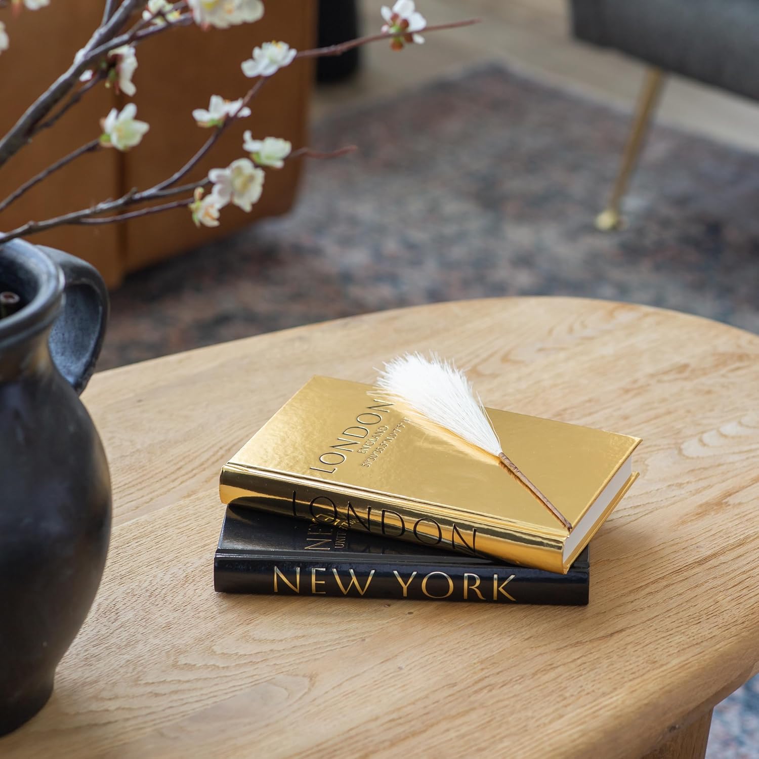 Decorative Hardcover Display Faux Books / Black and Gold