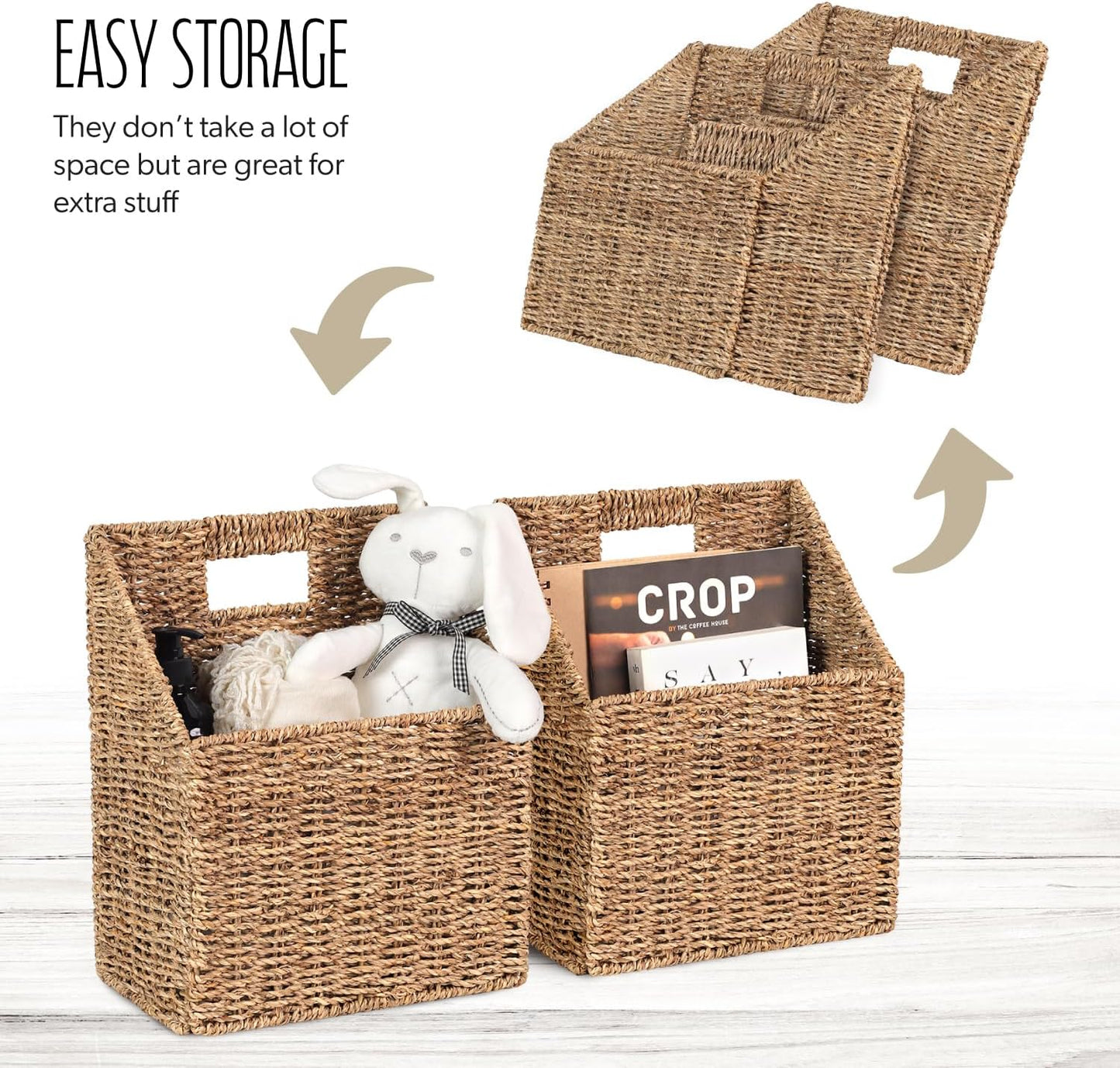 Wall Decor Wicker Basket / Seagrass / 5 Inch / Set of 2