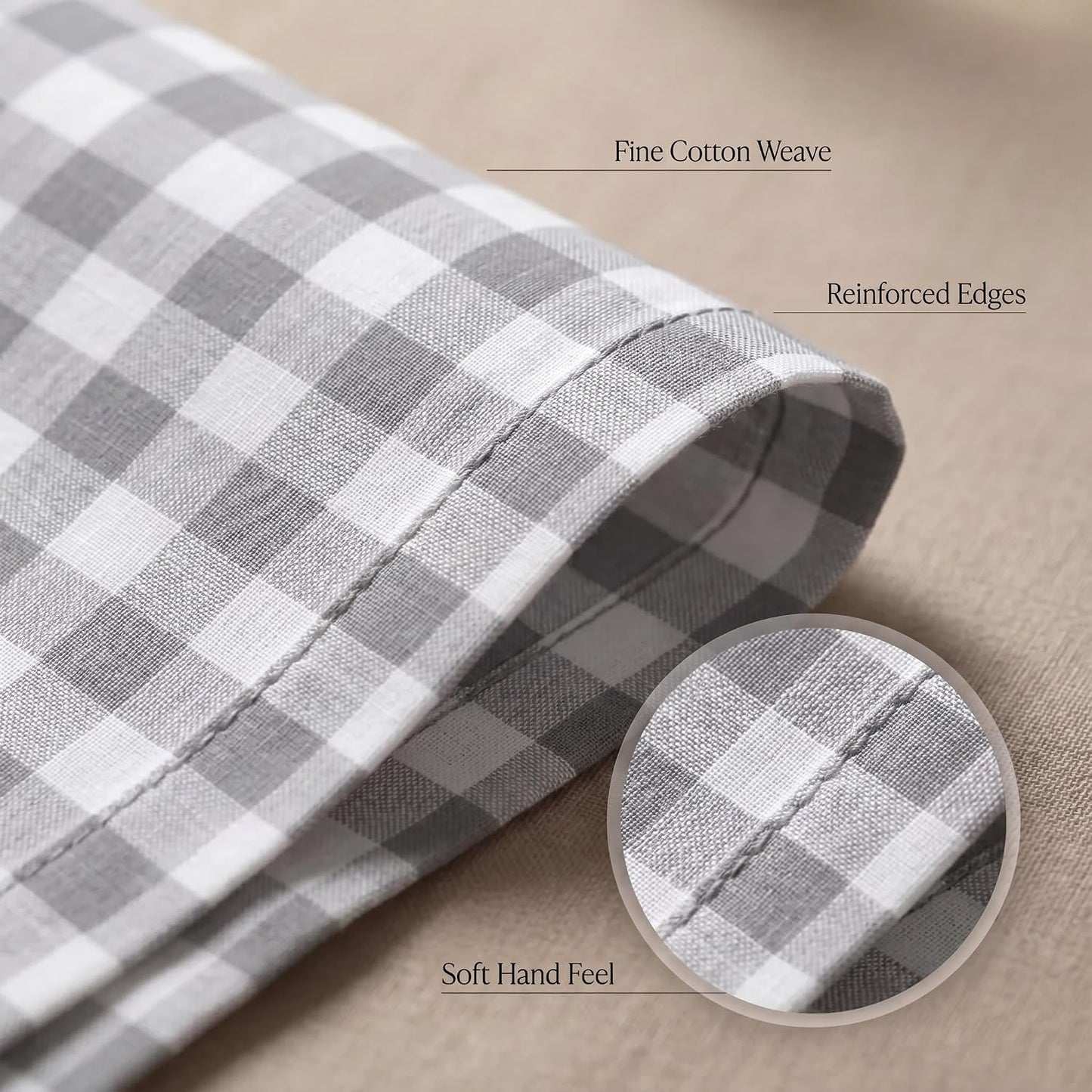 Urban Villa Cloth Napkins Cotton 20x20 (Set of 12) Grey