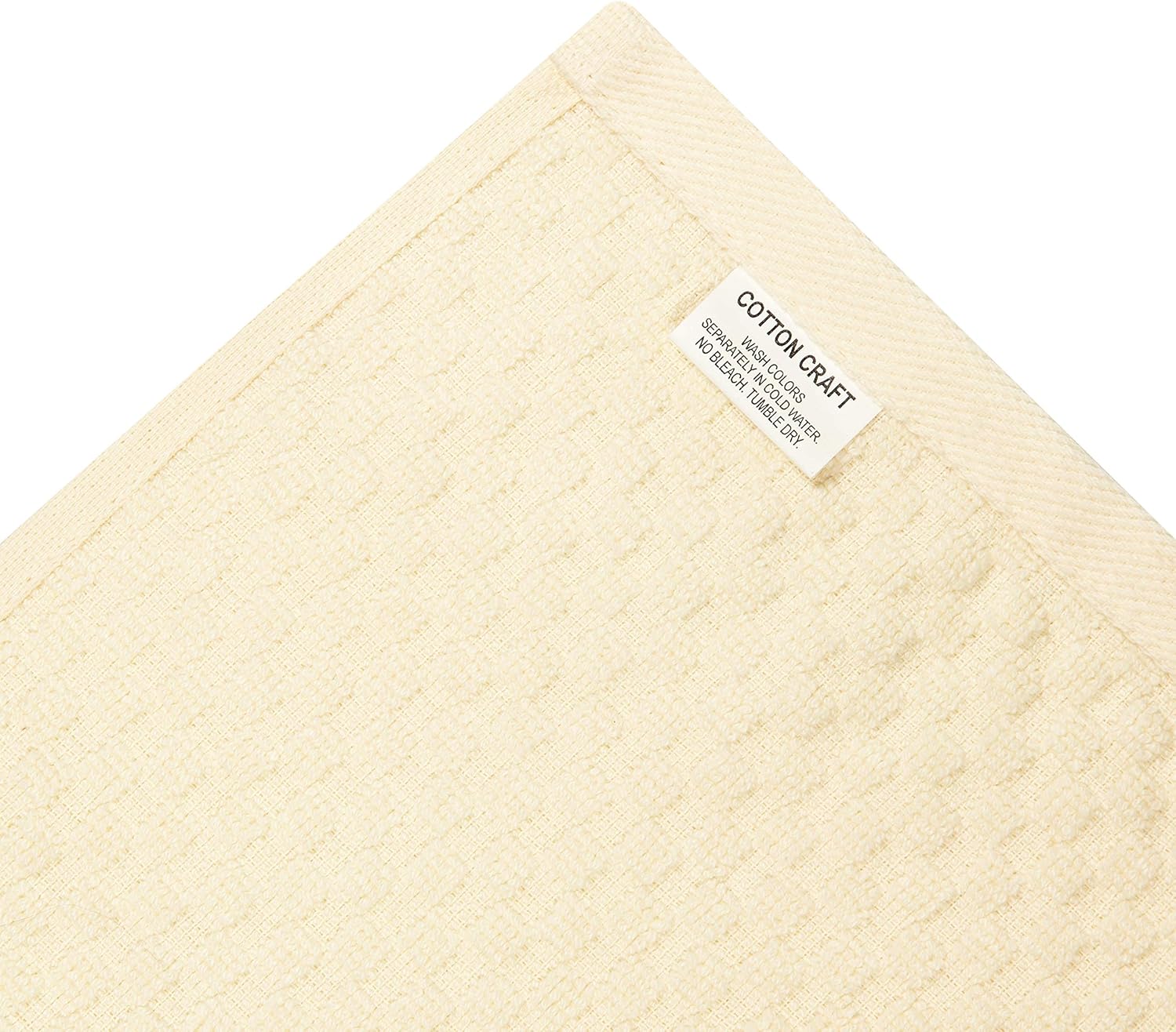 COTTON CRAFT Amazing Kitchen Towel - 12 Pack 100% Cotton Waffle Terry Towel | Ivory - 16x28 inch Euro Café Waffle Weave