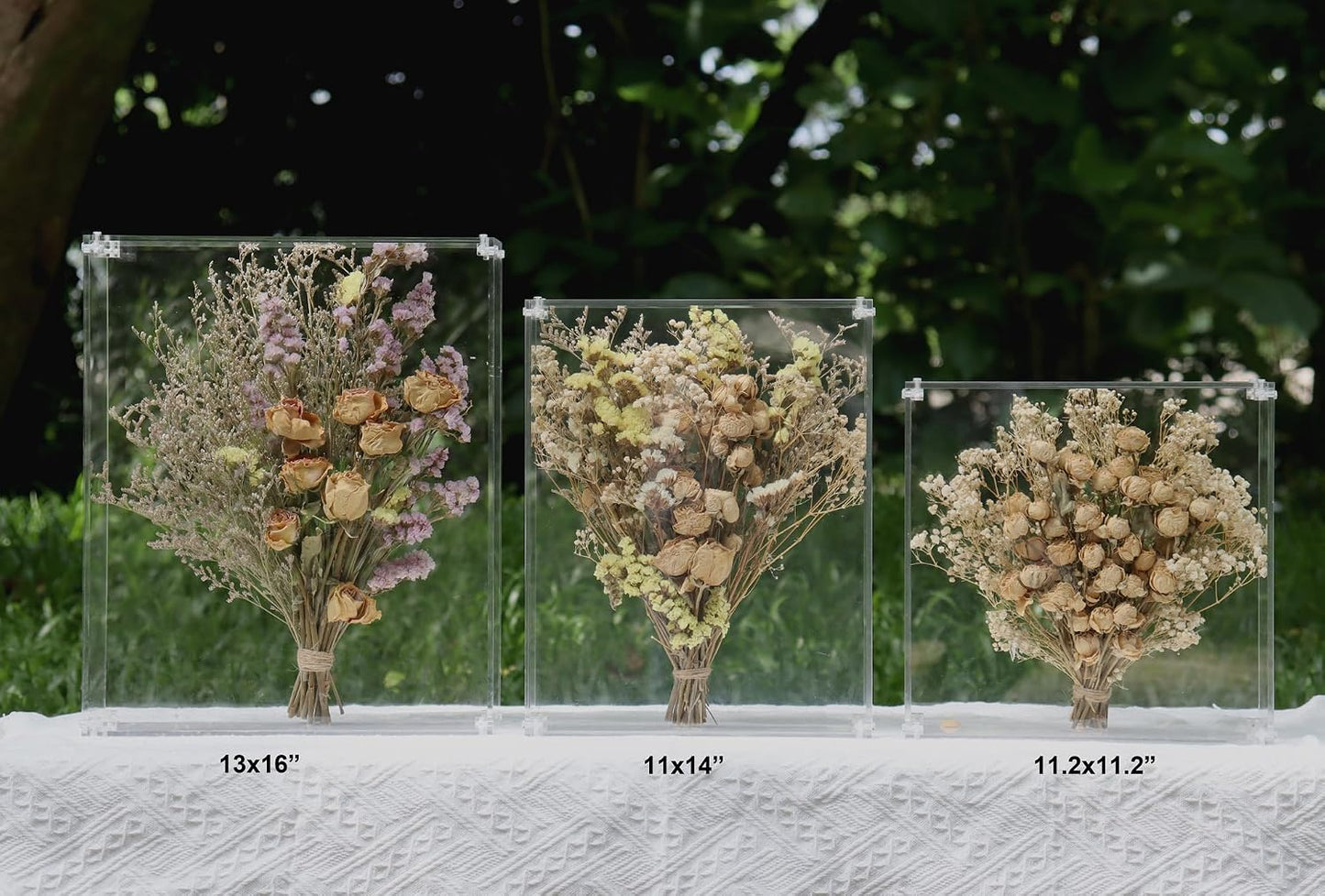 11x14 Acrylic Shadow Box, Assemble Display Case, DIY Tabletop/Wall Mount Display Frame, All Clear Memory Box for Dried