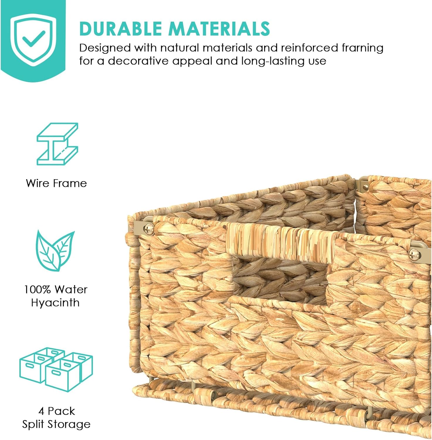 Pantry Wicker Storage Baskets / Set of 4
