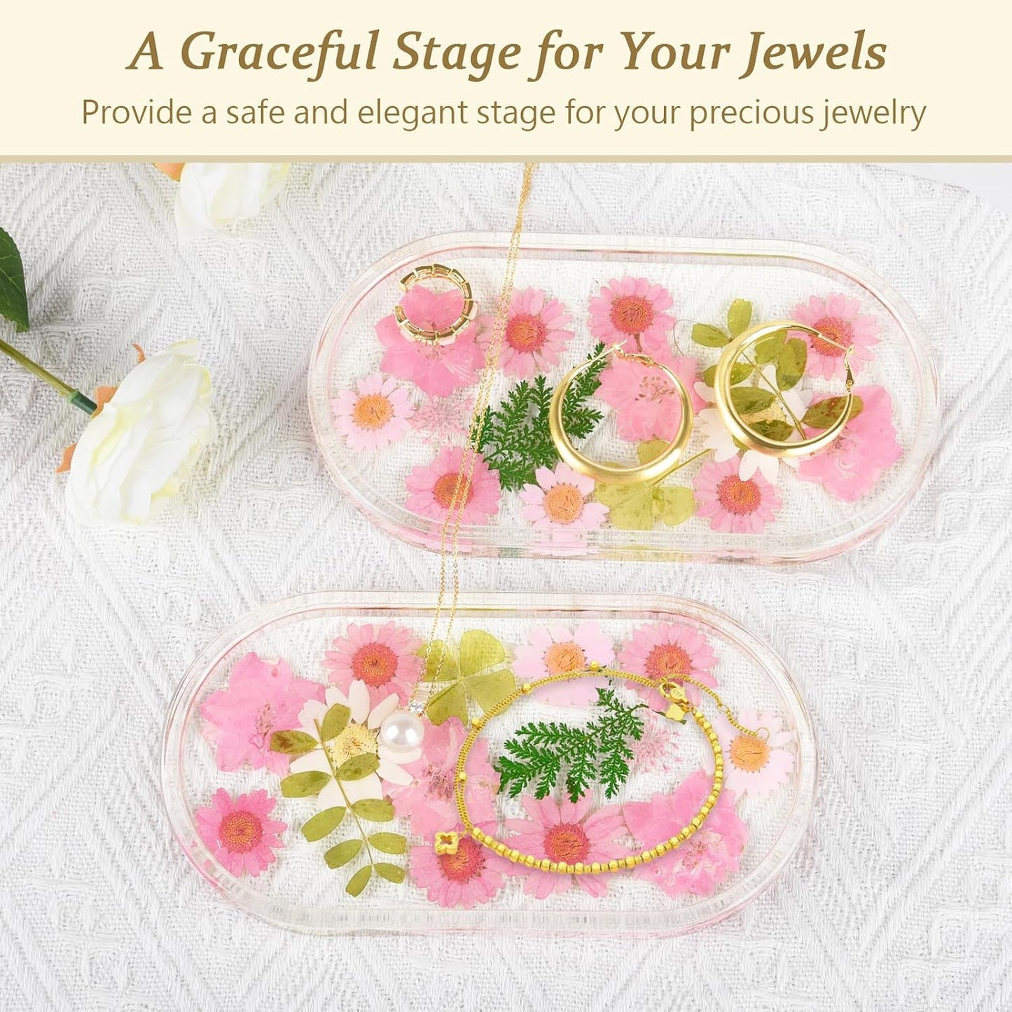 Jewelry Ring Trinket Dish ：Gift for Bride Wedding Engagement Mother Best Friend / Transparent