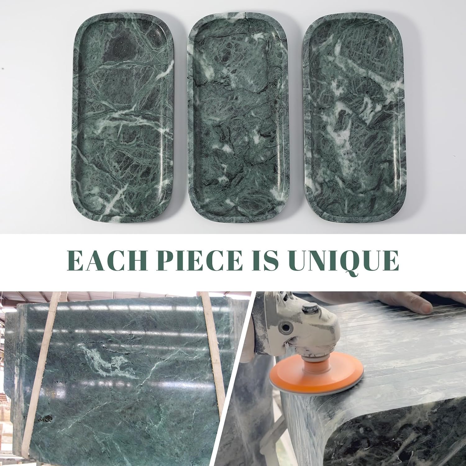 Marble Tray / Marble Vanity Tray / 10 x 4.72 / Verde Alpi