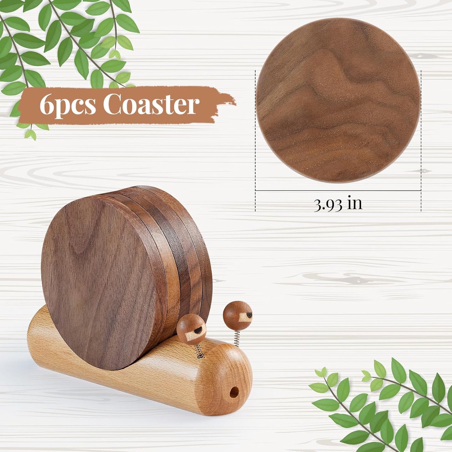 Wooden Coasters for Drinks- Acacia Wood Drink Coaster / 3.5*3.5 Inches / Natural