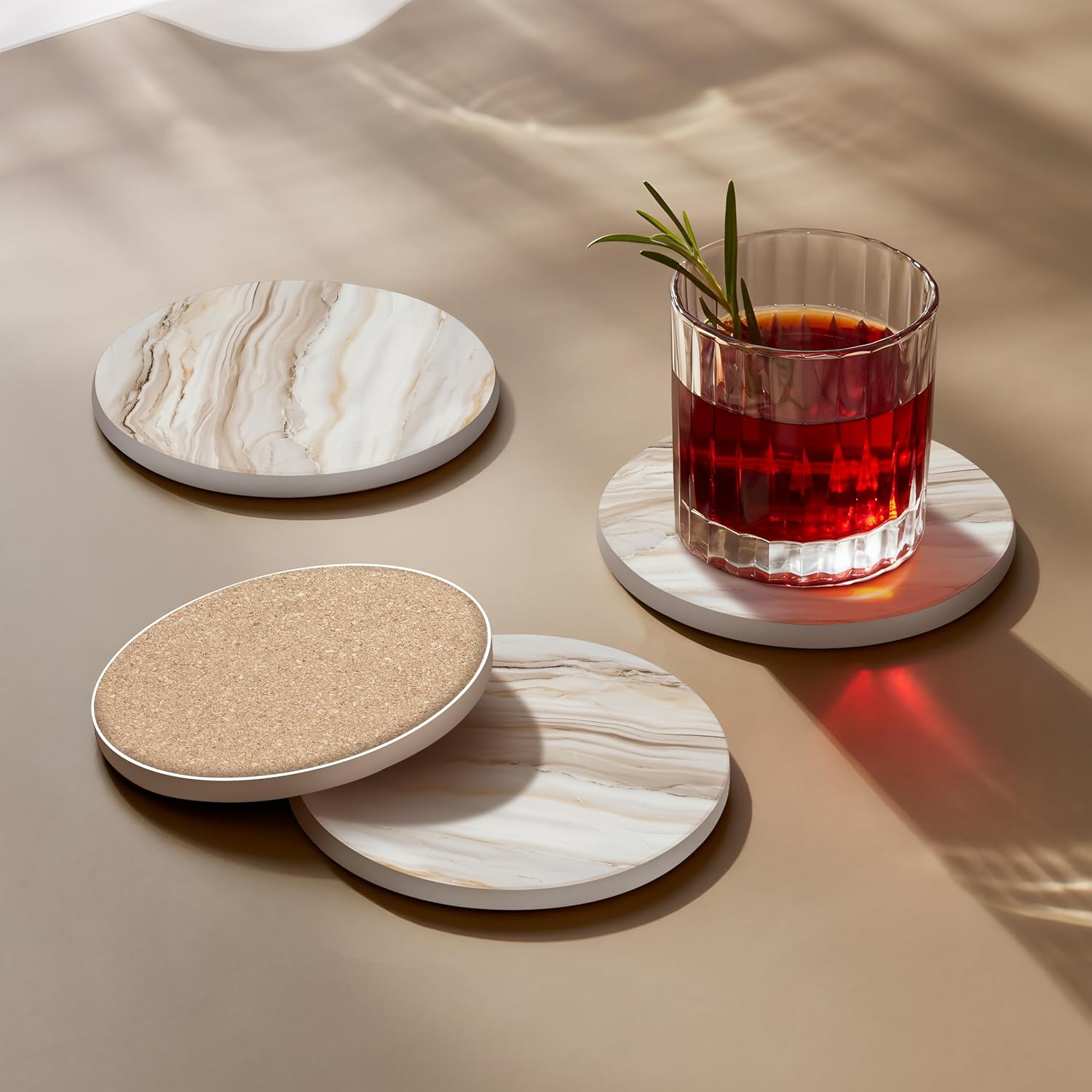 Holder / Modern Marble Look / Sand Marble 1 / Set of 4