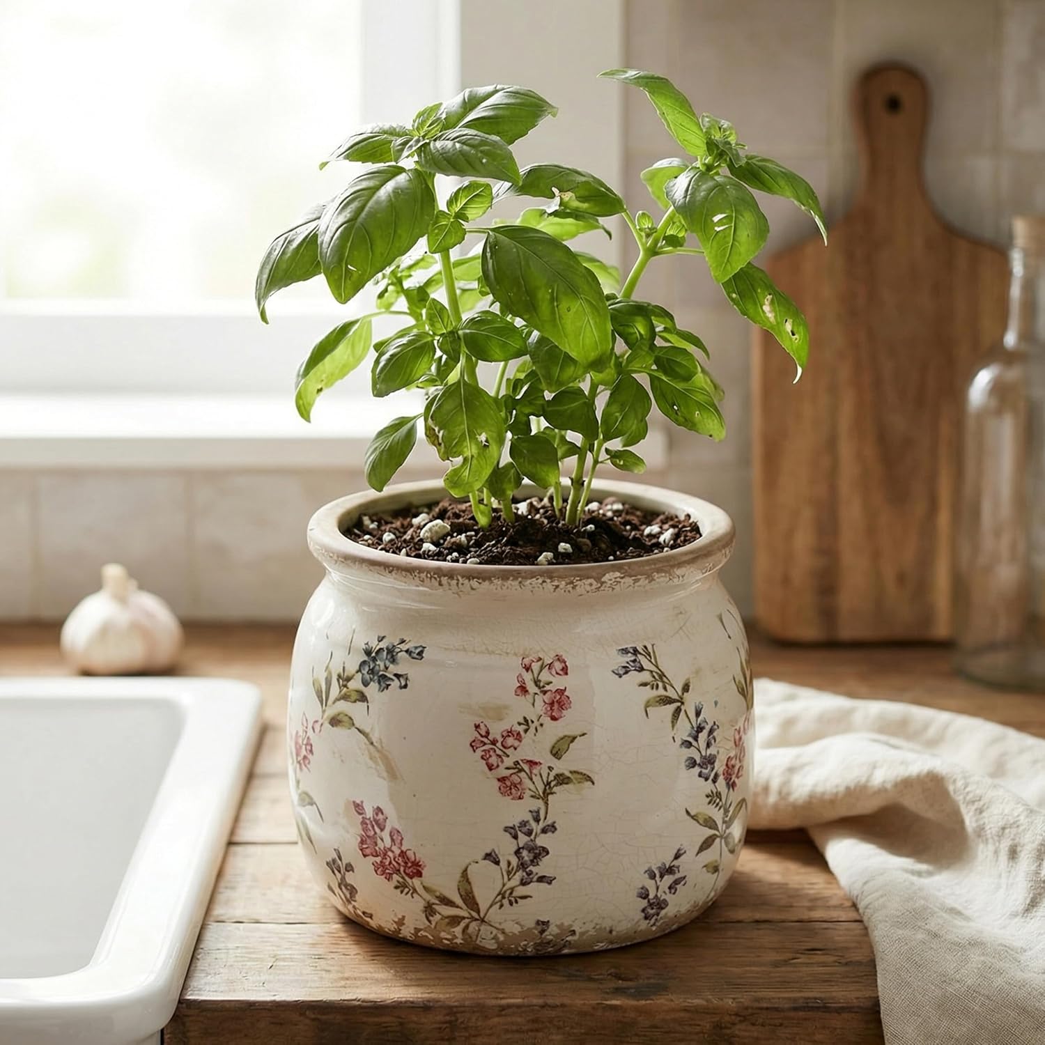 Vintage Ceramic Planters / Purple Red