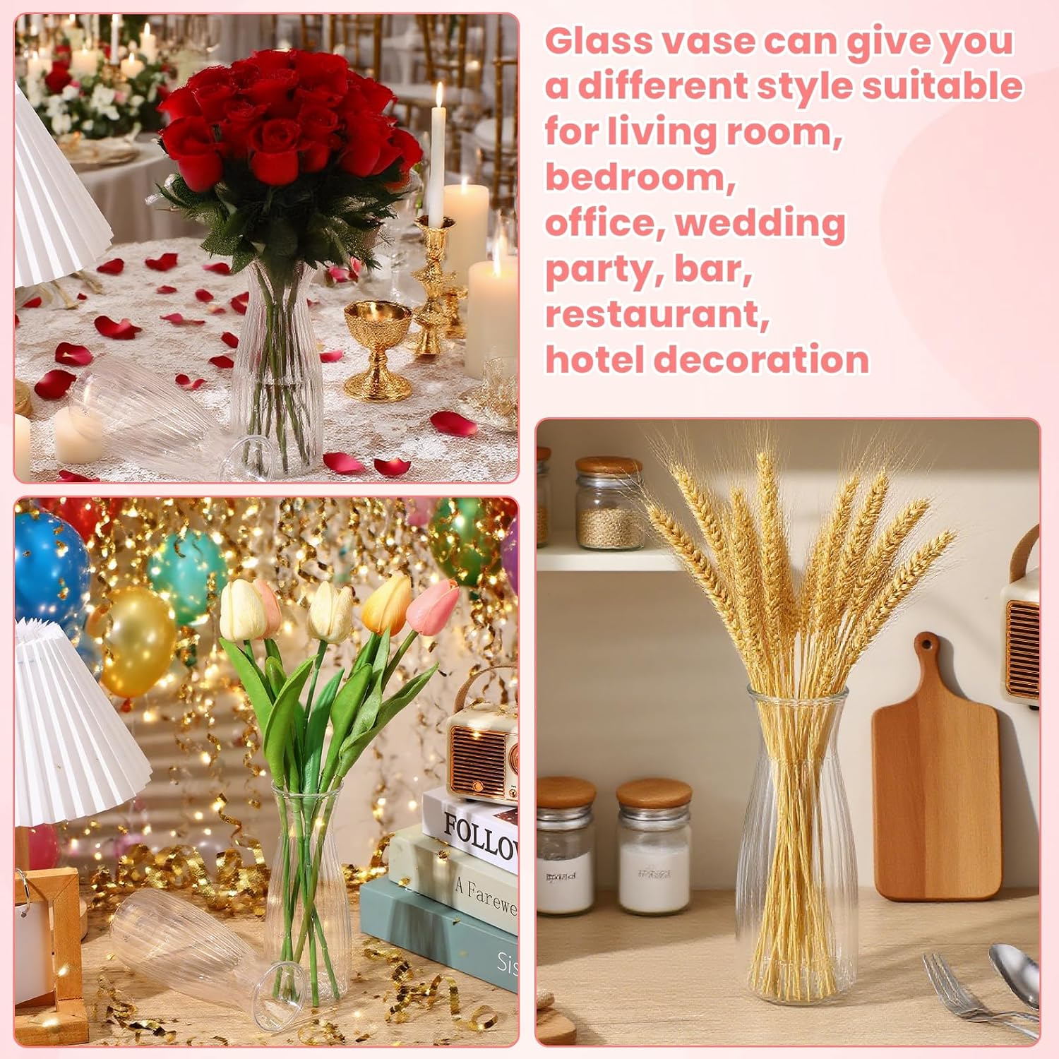 Plastic Bud Vases Bulk Small Plastic Vases / Clear / Set of 12